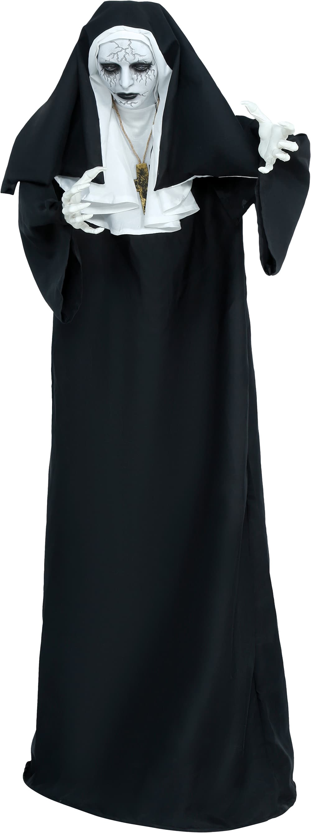 Skræknonne med stativ, lys, lyd og bevægelse, 150 cm