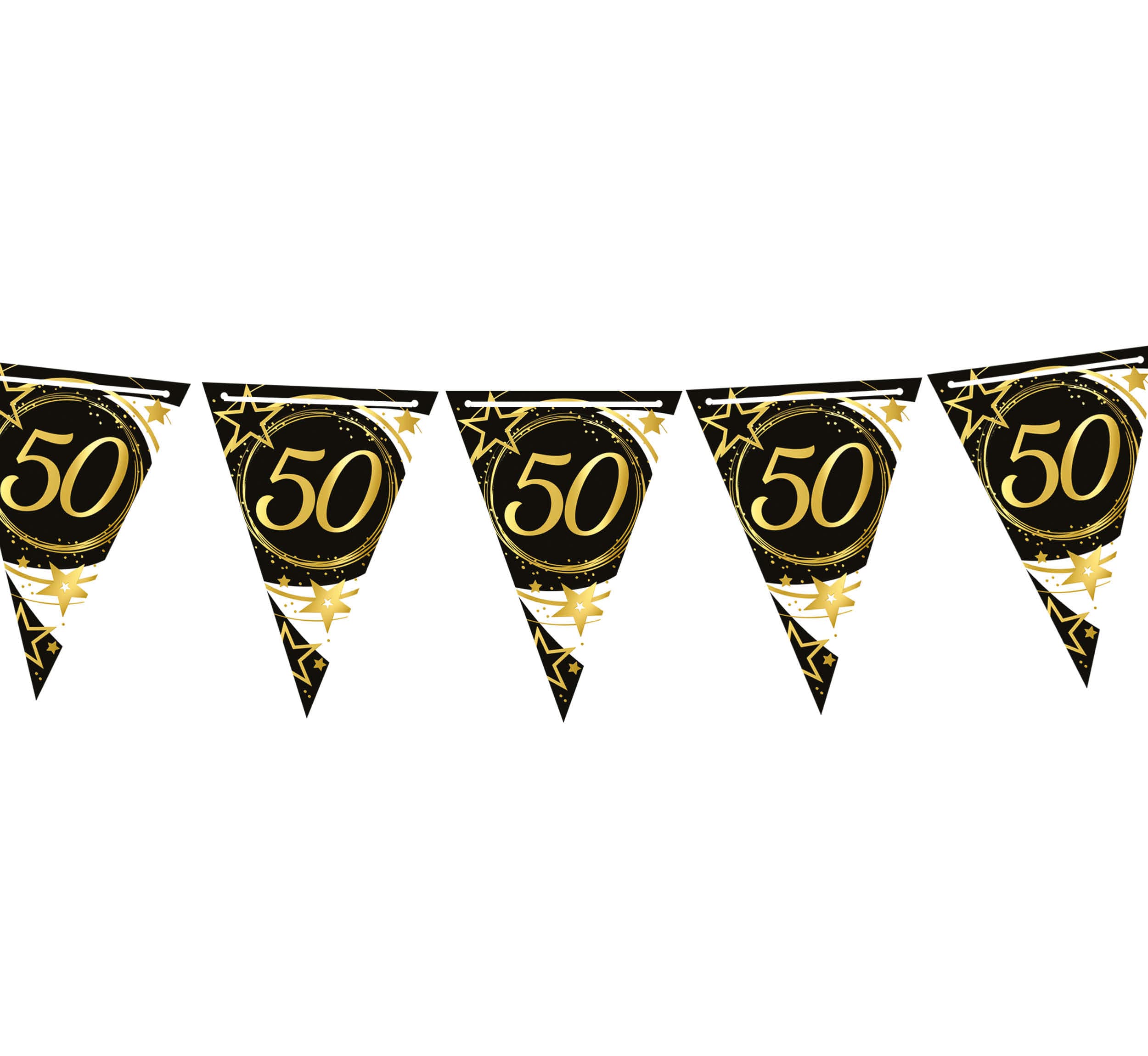 Vimpelguirlande 50 år 300 cm, 19 × 27 cm, papir
