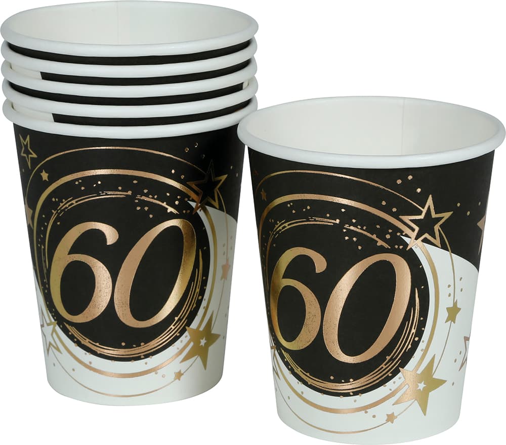 Pose med 6 bægre 60 år, 240 ml, 9 cm