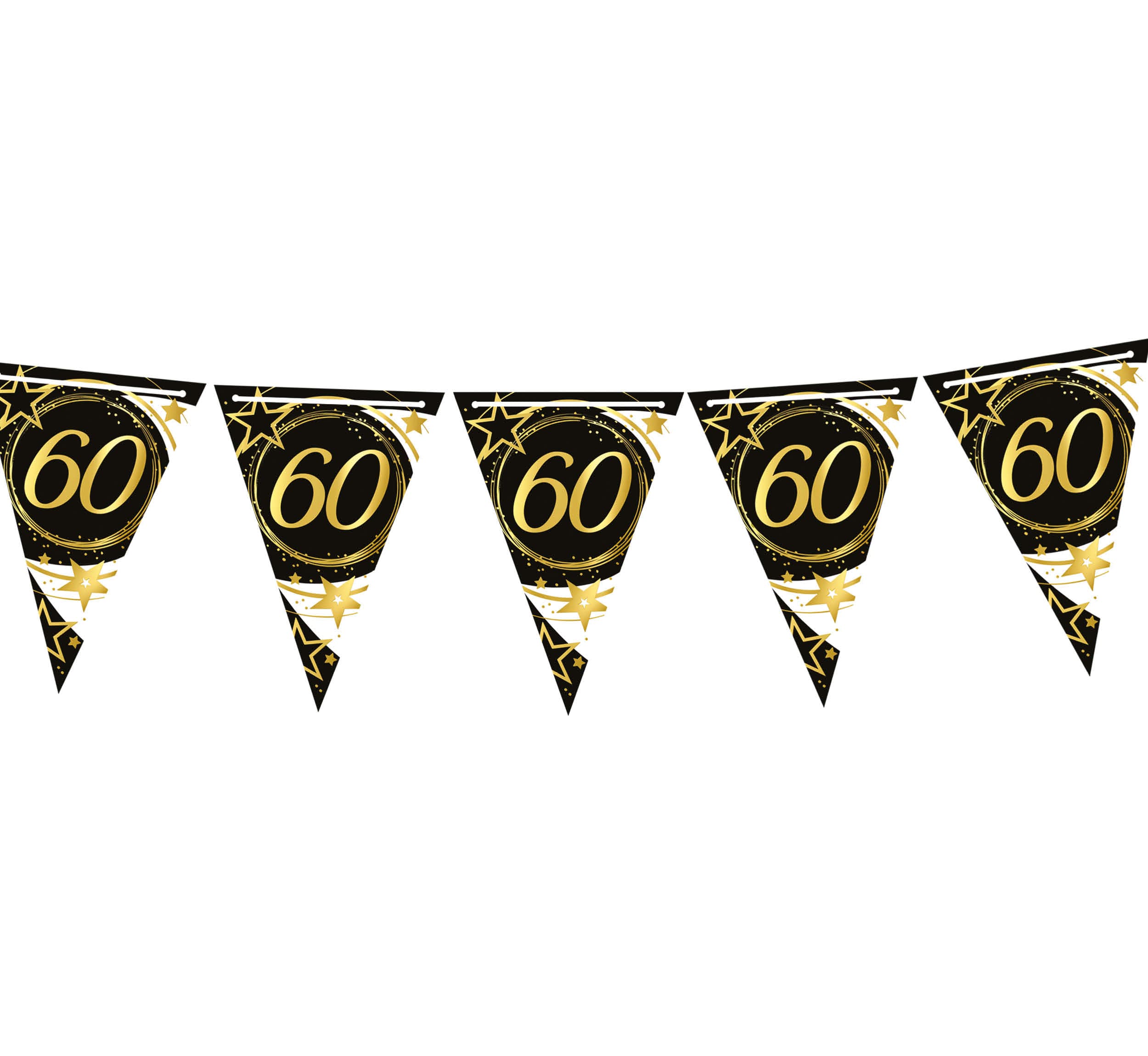 Vimpelguirlande 60 år 300 cm, 19 × 27 cm, papir
