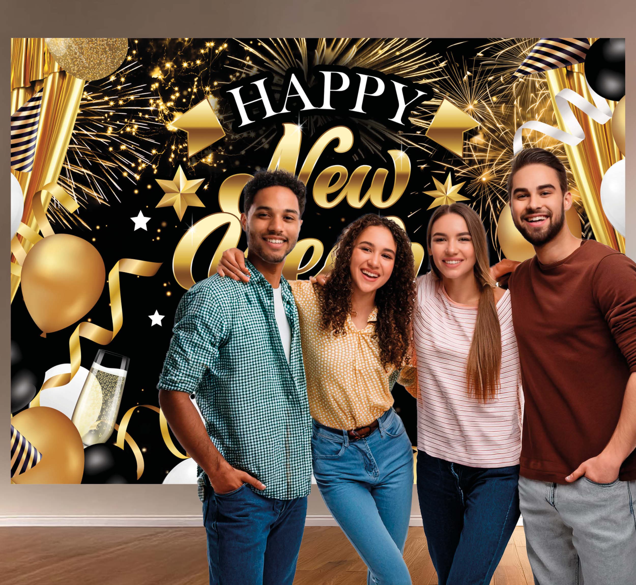 Fotovæg "Happy New Year", 220 × 150 cm