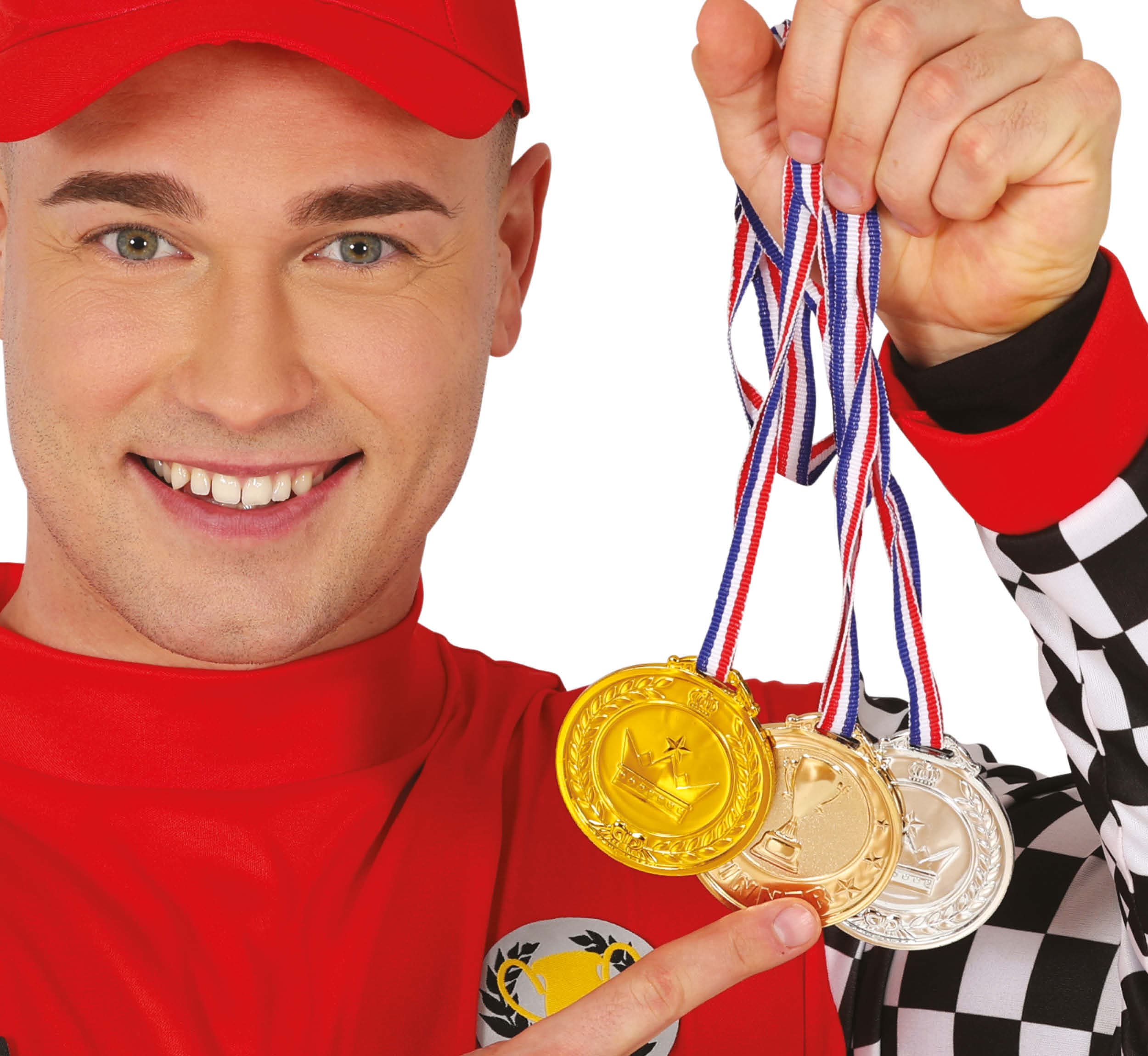 Sæt med 3 medaljer i bronze, sølv og guld 7 cm