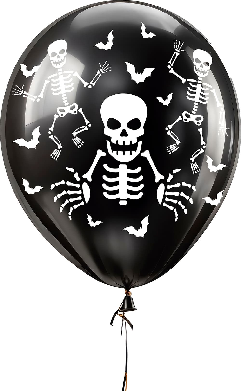 Pose med 10 sorte skeletballoner, latex, 30 cm