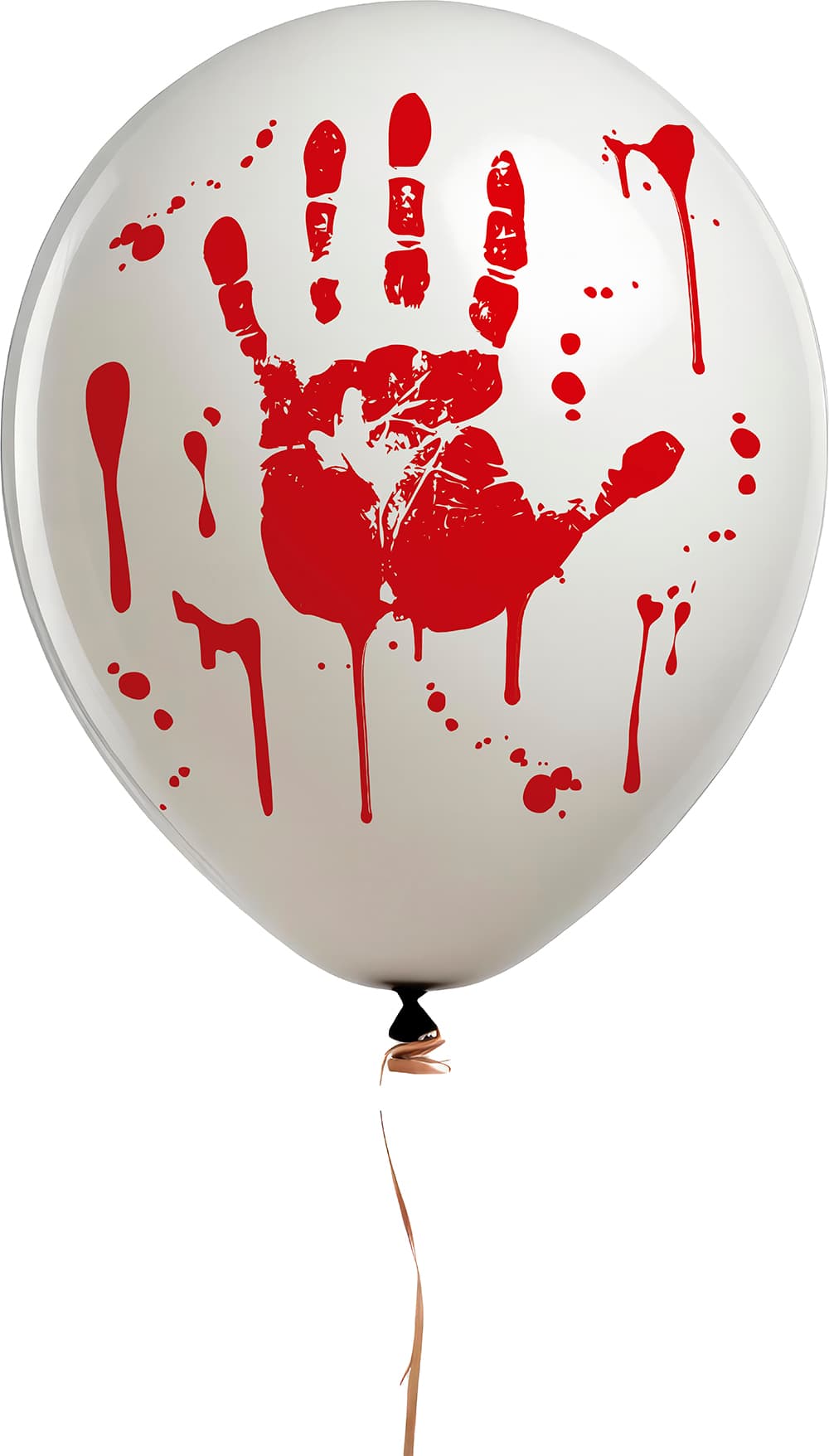 Pose med 10 hvide balloner med blodige hænder, latex, 30 cm