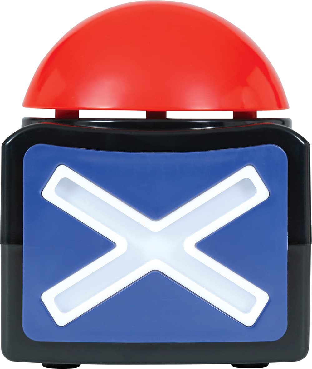 Buzzerknap "X" med lys og lyd 10 × 8 cm