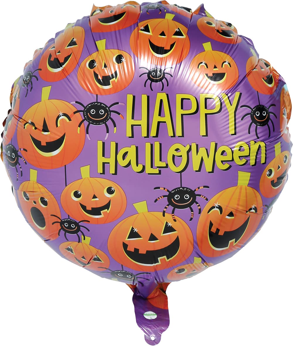 Lilla ballon "Happy Halloween" i aluminium, 50 cm