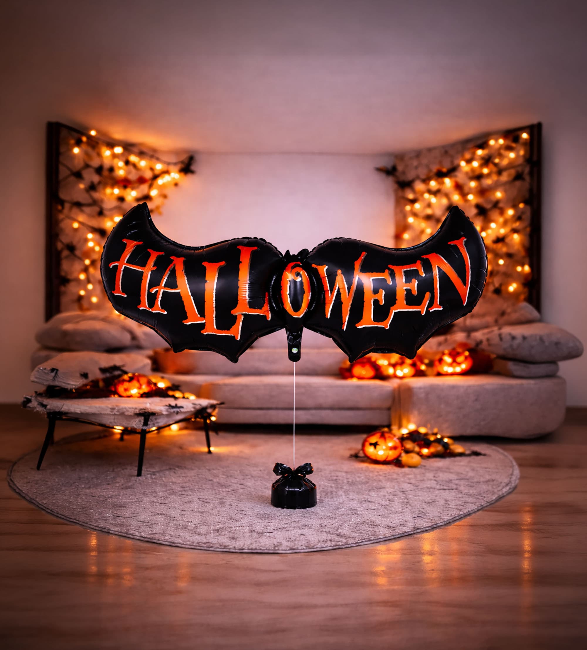 Flagermusballon til halloween, 100 cm
