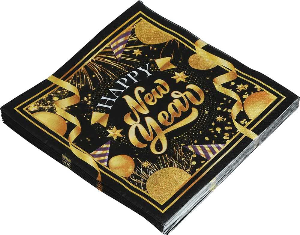 Pose med 20 servietter "Happy New Year", 16 × 16 cm