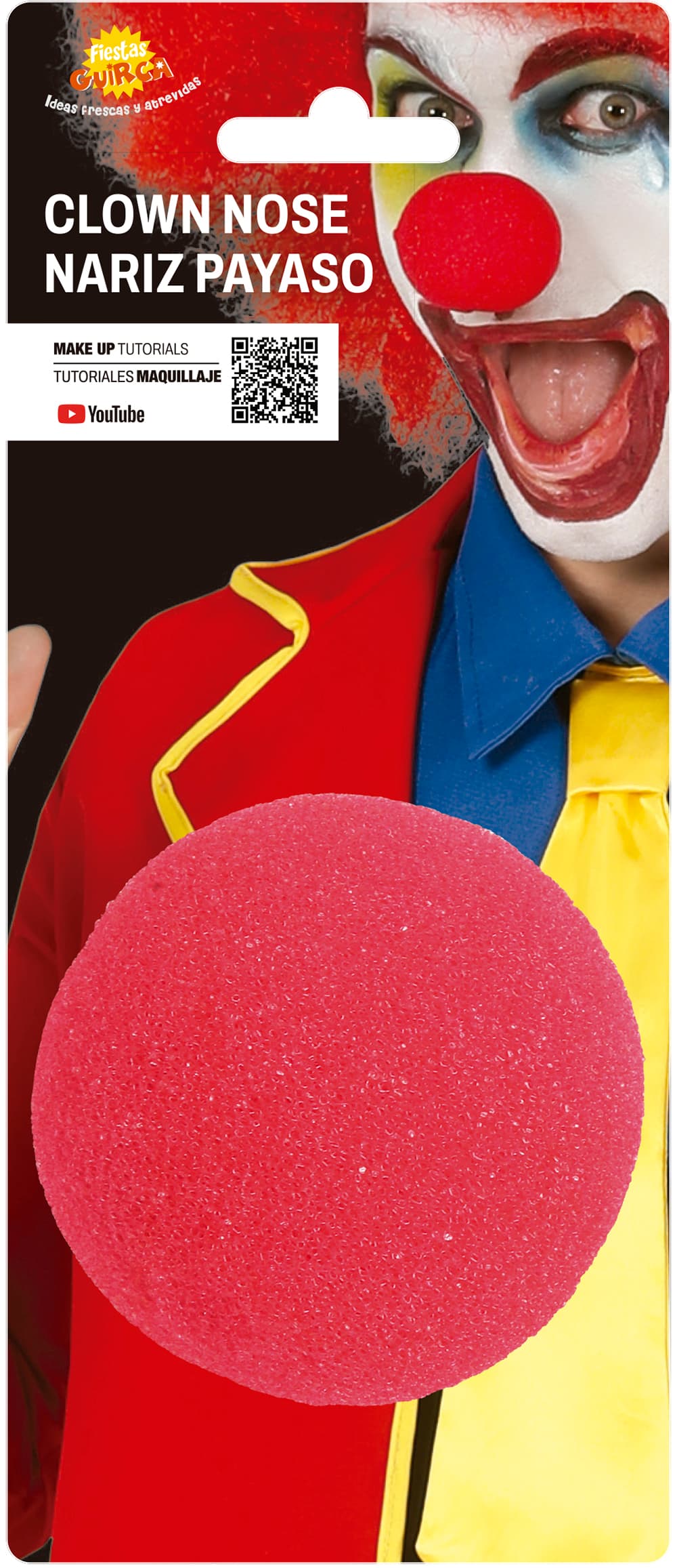 Rød klovnenæse i skumgummi, 5 cm