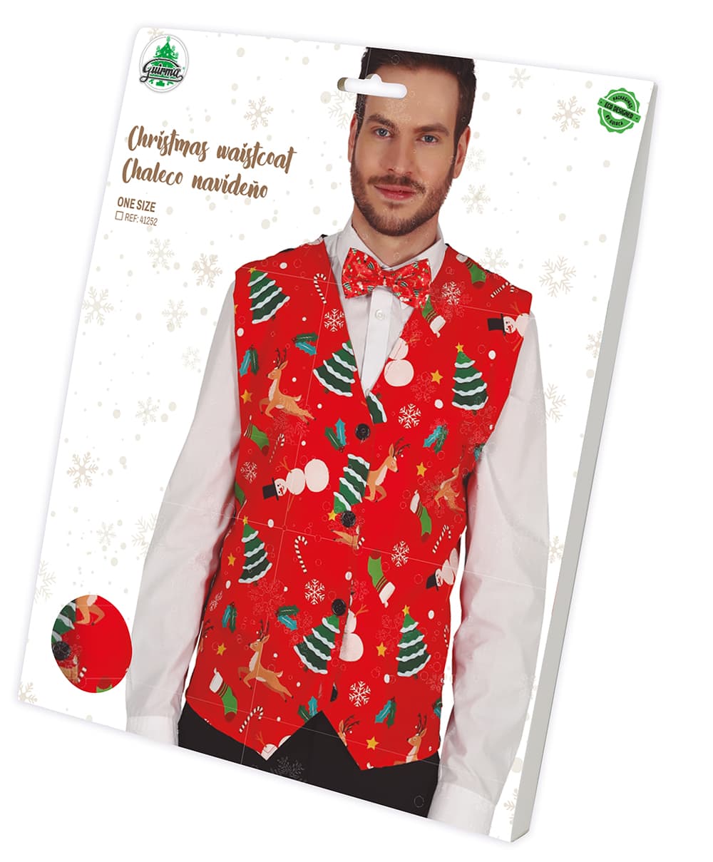 Rød julevest til voksne