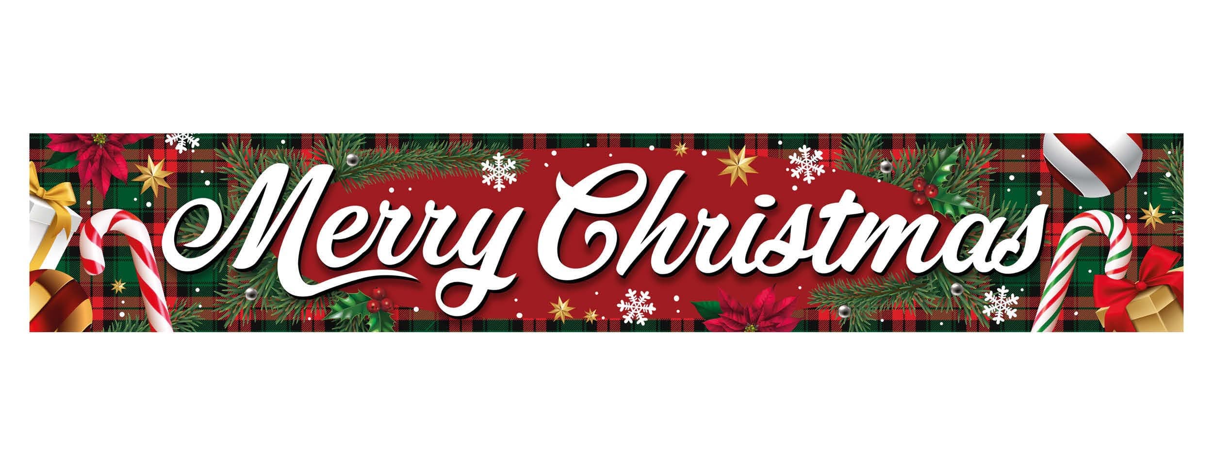 Stofbanner "Merry Christmas", 290 × 50 cm