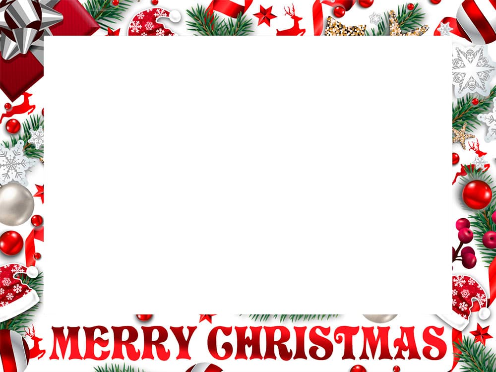 Photobooth-ramme "Merry Christmas", hvid, 80 × 60 cm