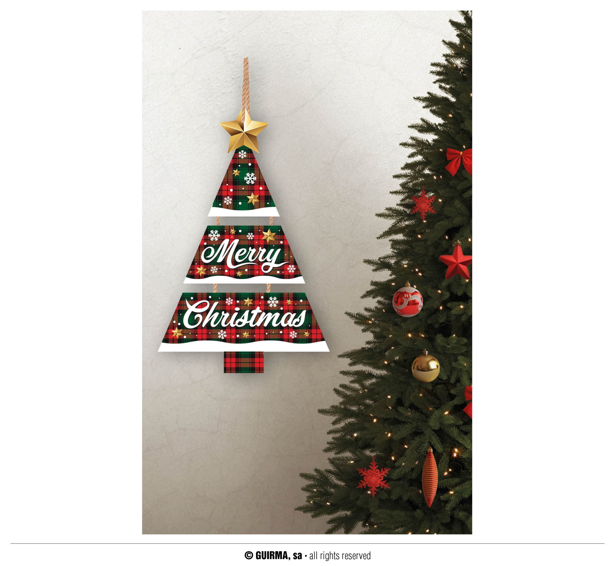 Juleskilt "Merry Christmas", 32 × 21 cm