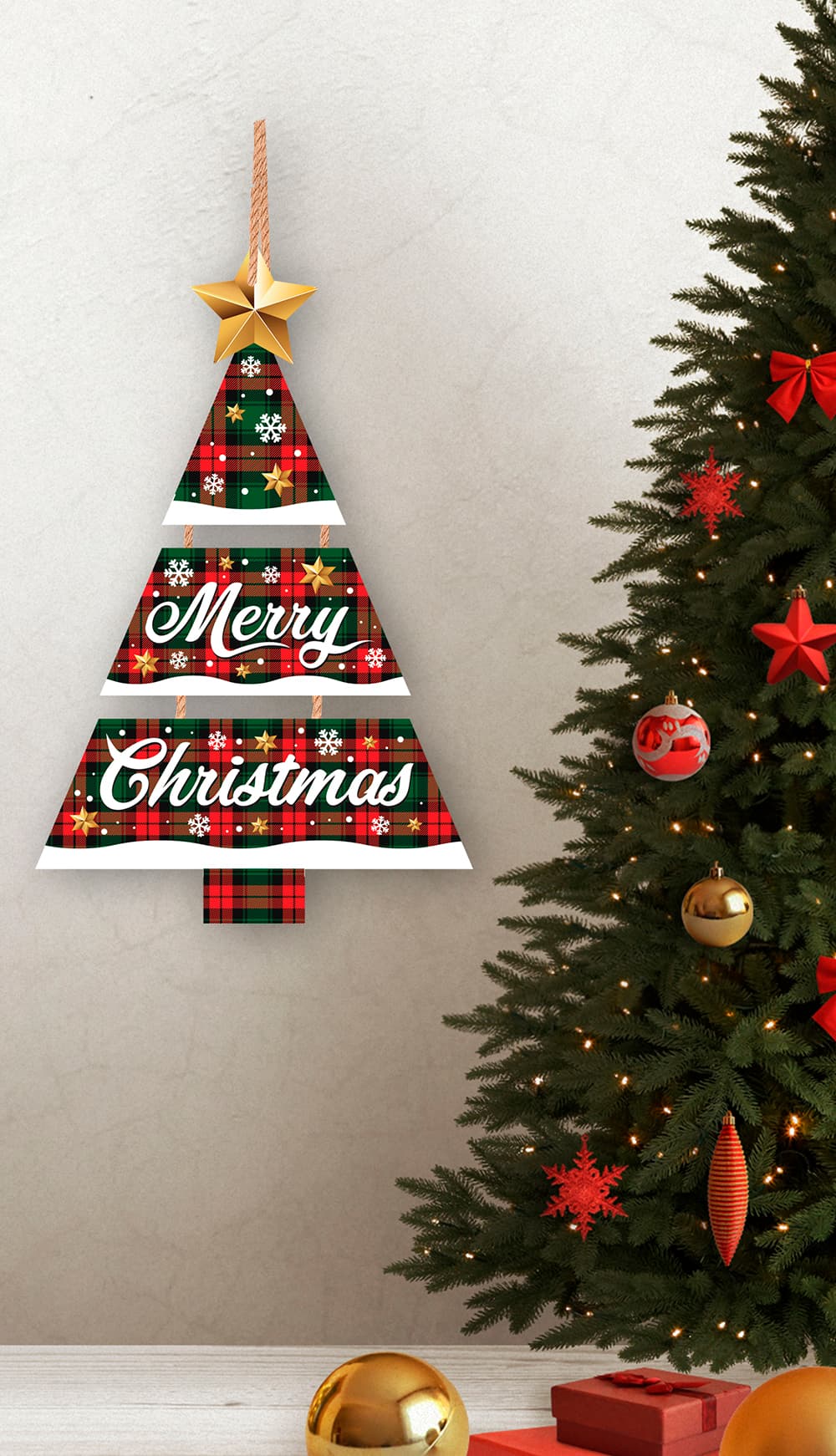 Juleskilt "Merry Christmas", 32 × 21 cm