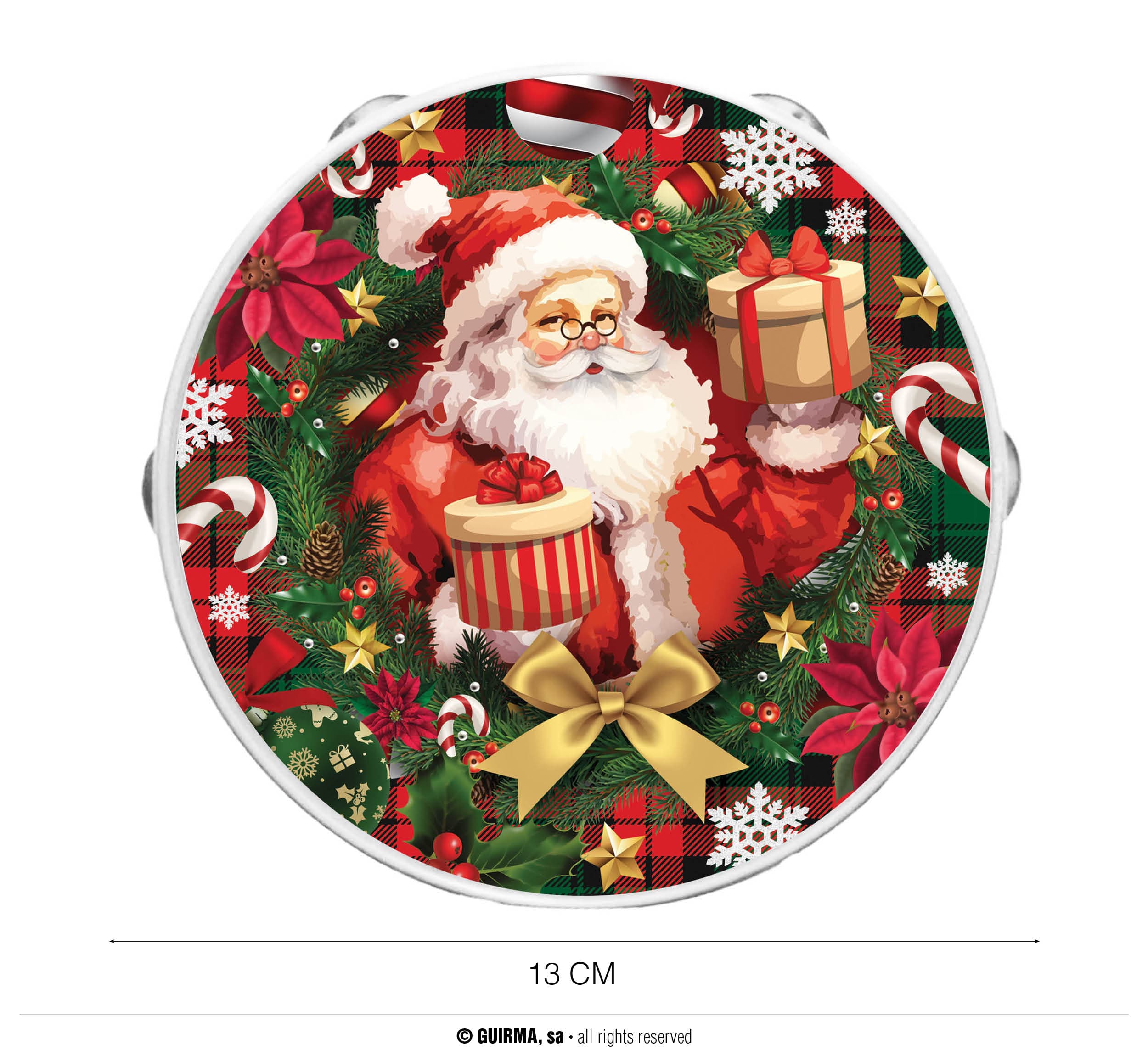 Julemandstamburin i PVC 13 cm