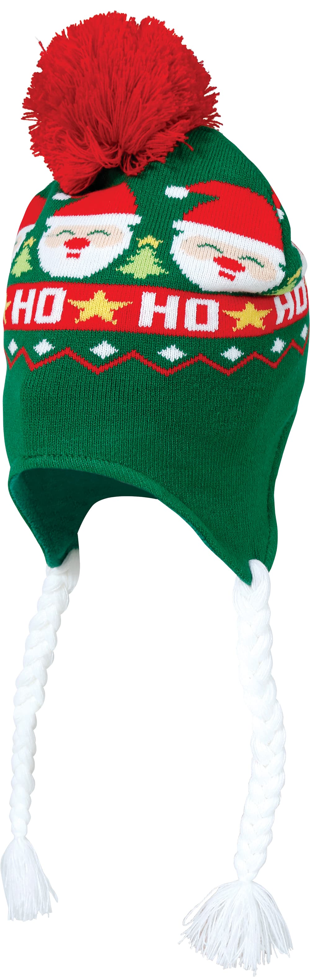 Julemands-julehat med uldfletninger