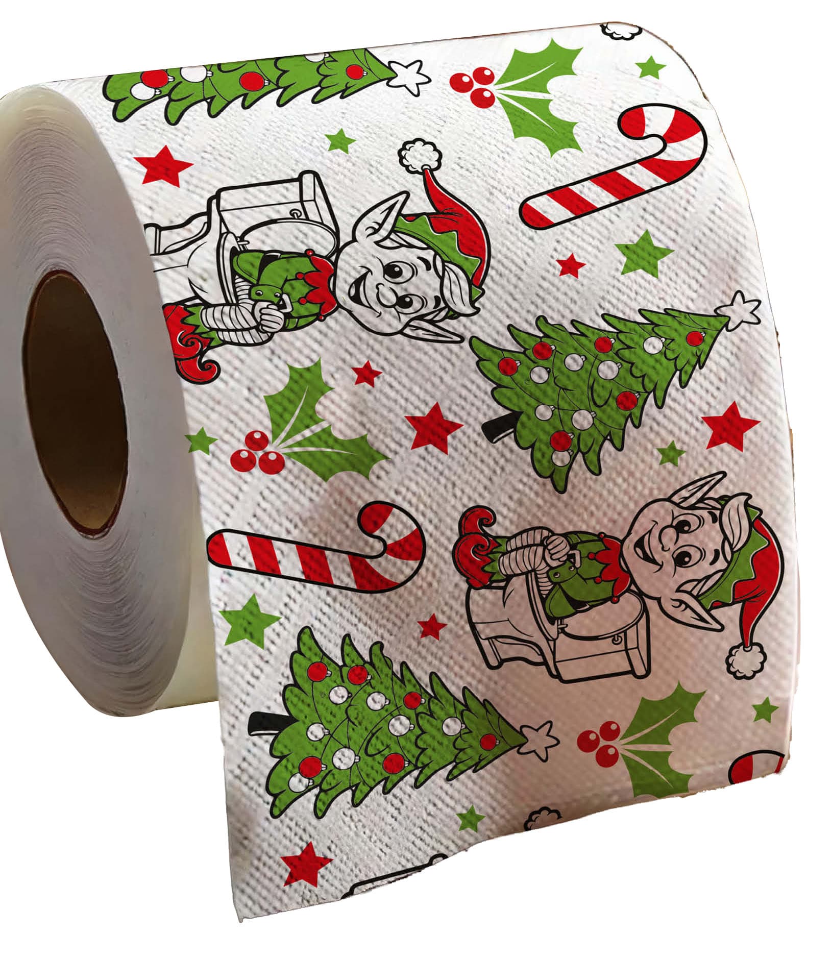 Toiletpapirrulle med nisser, 2-lags, 30 m