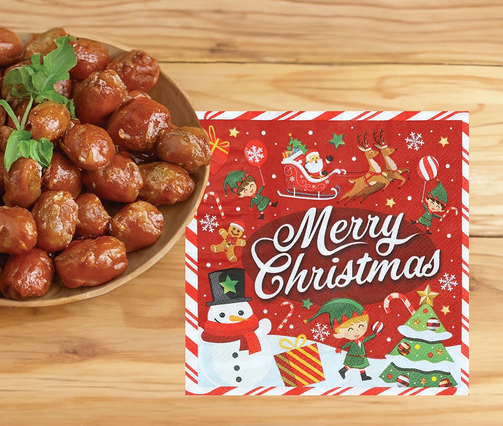 20 servietter "Merry Christmas", 16,5 × 16,5 cm