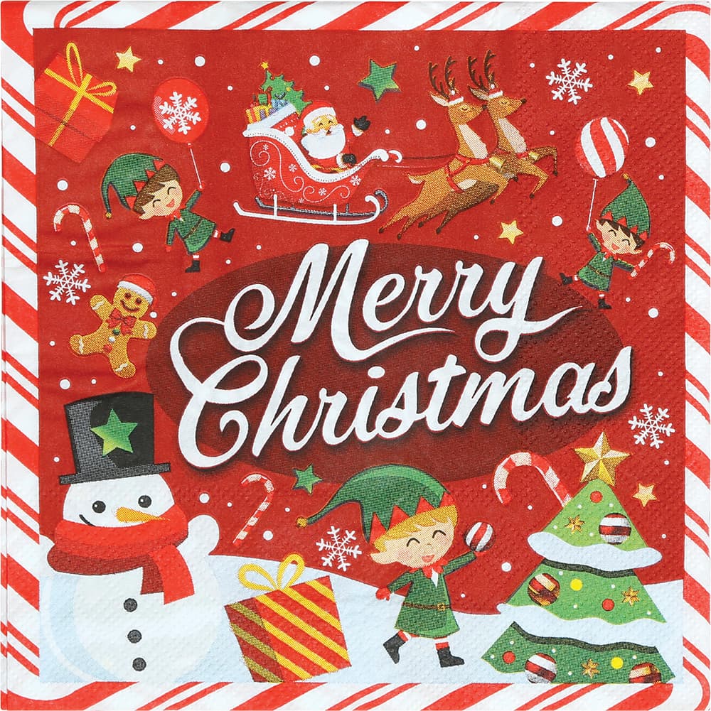 20 servietter "Merry Christmas", 16,5 × 16,5 cm