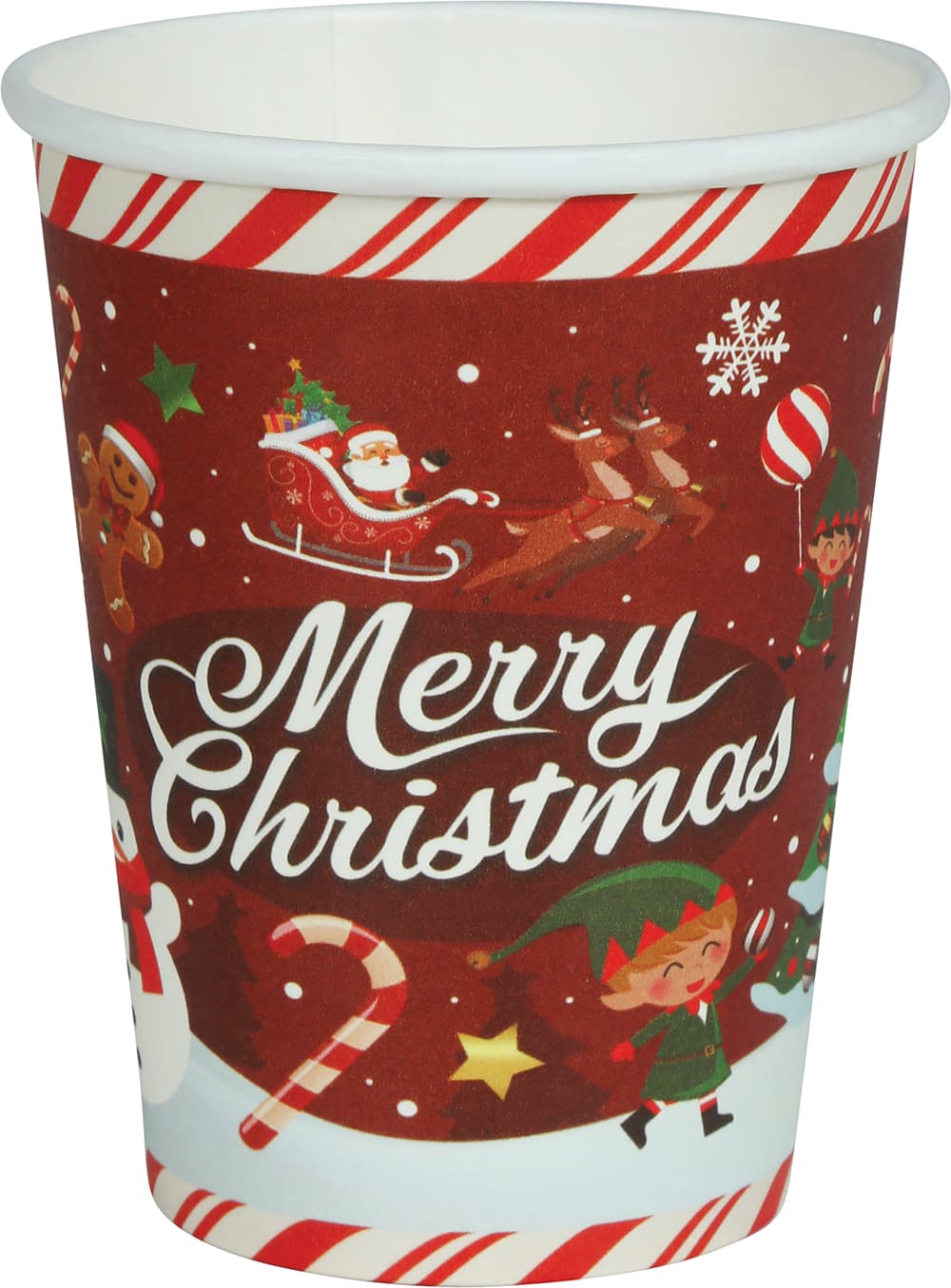 6 julebægre "Merry Christmas", 240 ml, 9 cm