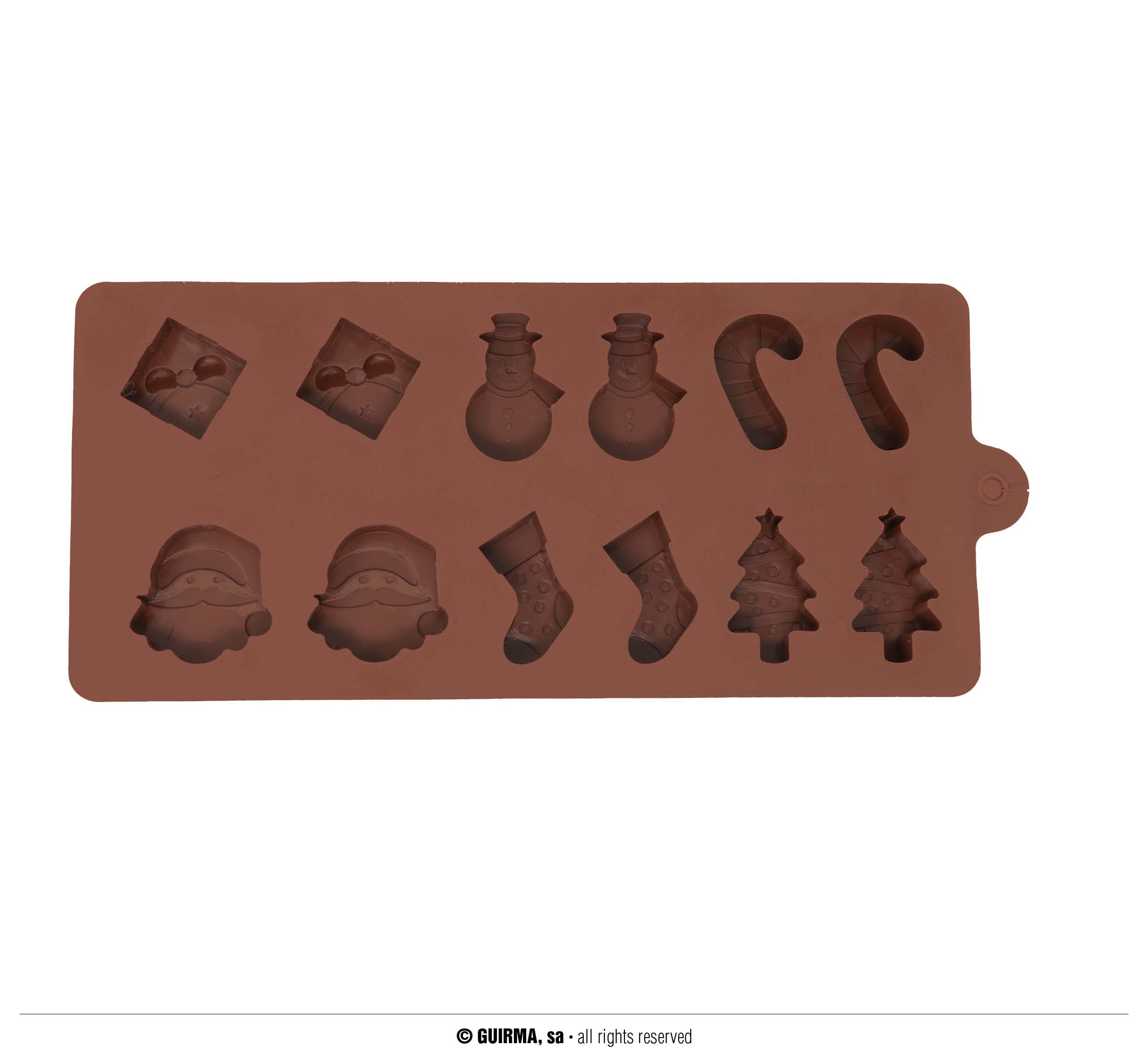 Silikonebageform til 12 julesmåkager 10 × 20 cm