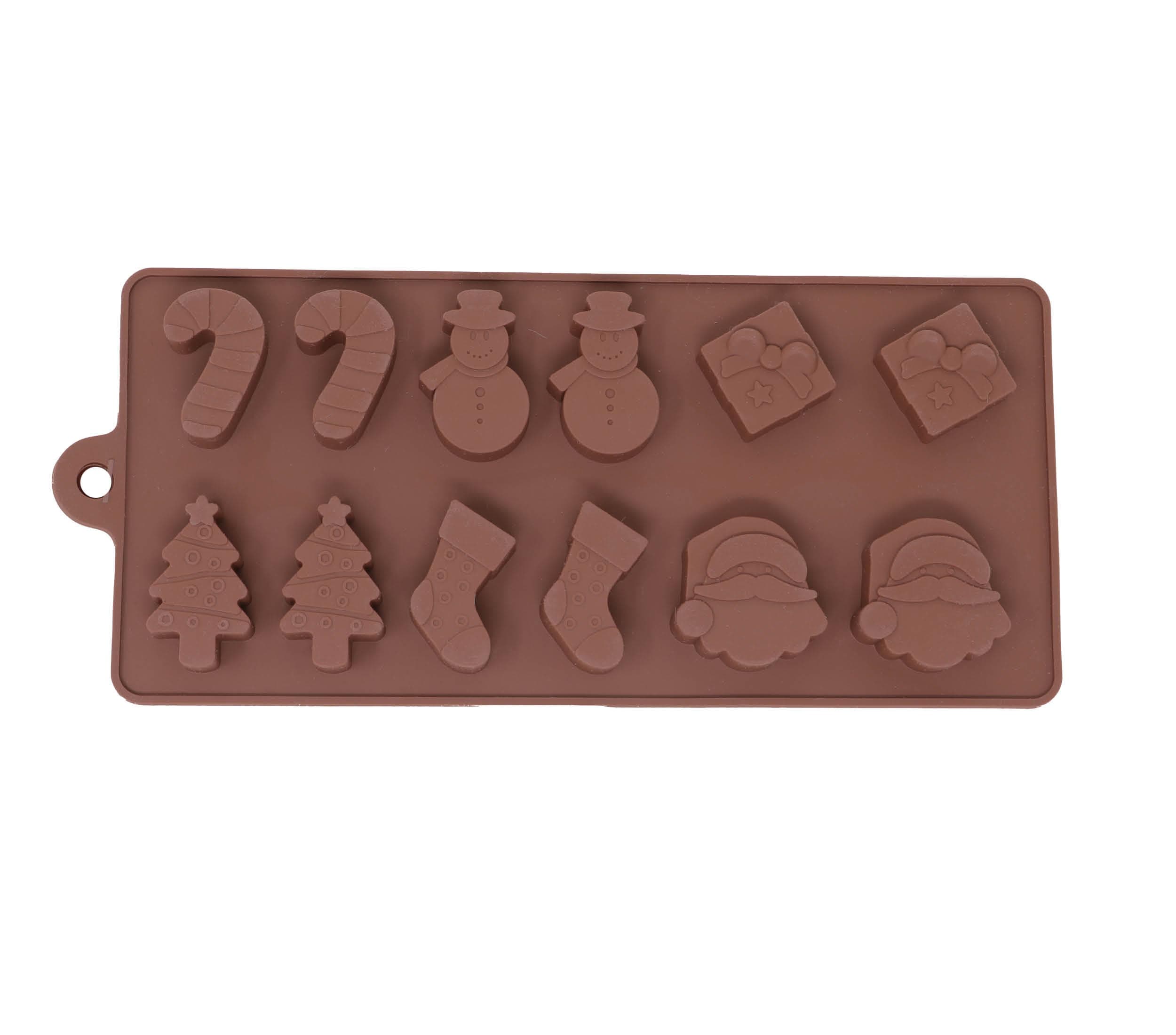 Silikonebageform til 12 julesmåkager 10 × 20 cm