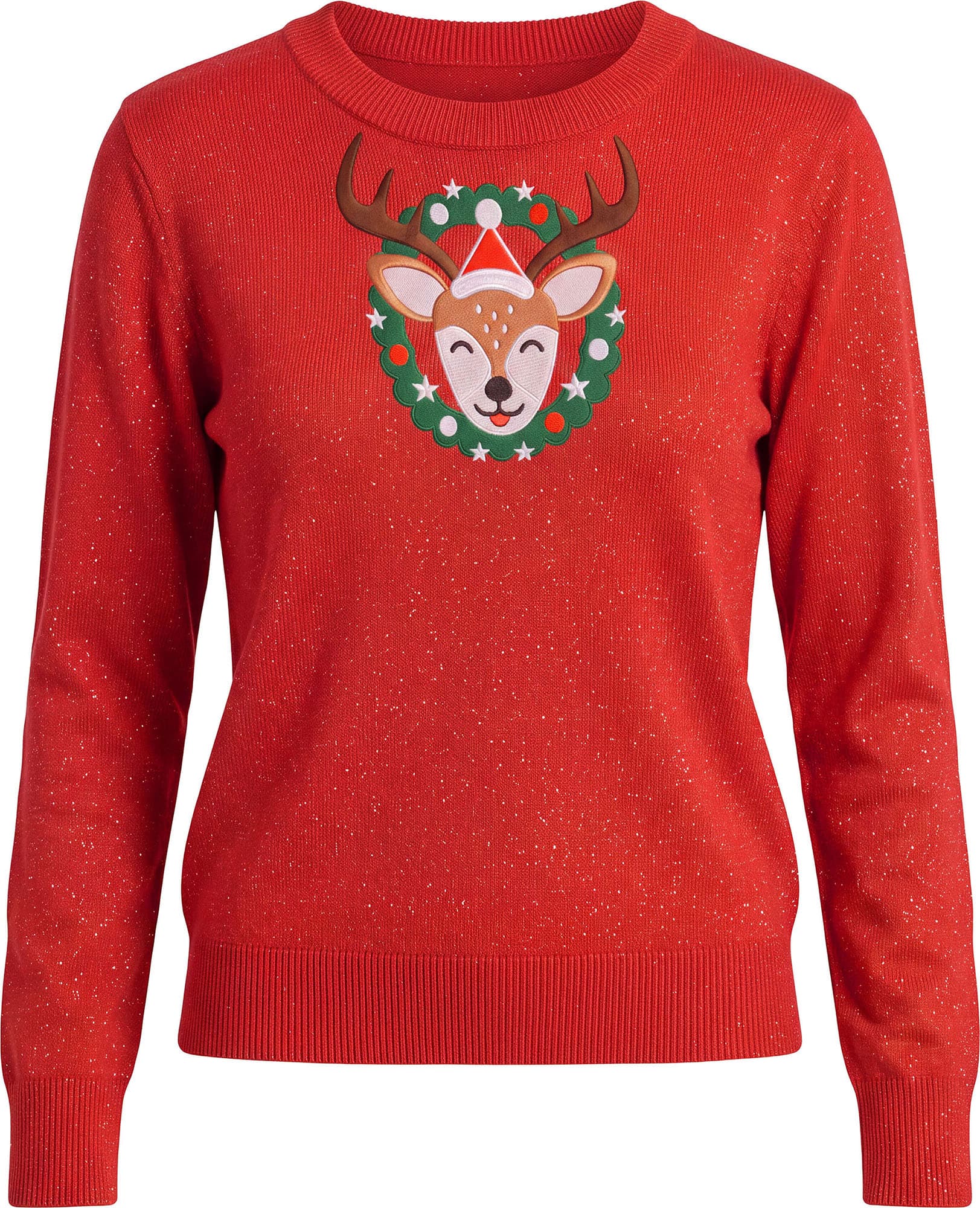 Julesweater med rensdyr i glitter til børn