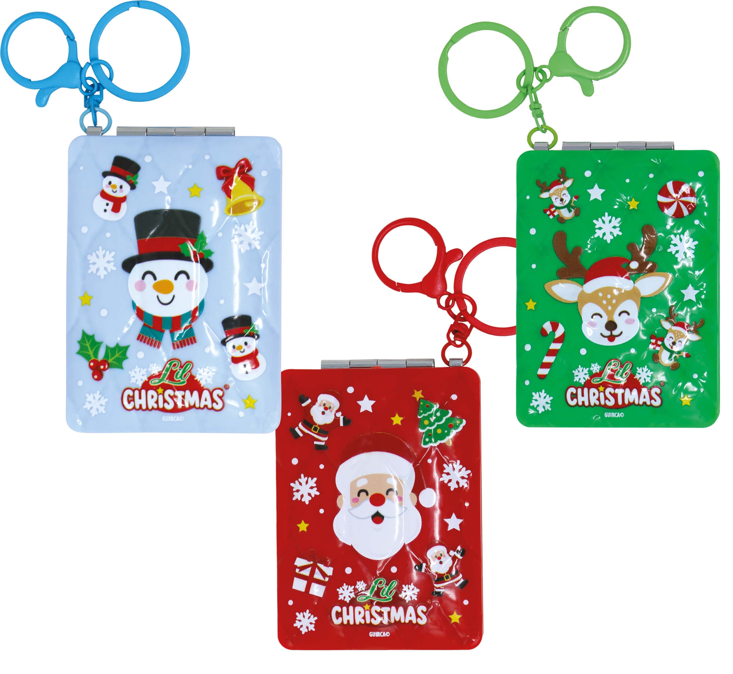 Lil Xmas nøglering med spejl, assorterede motiver