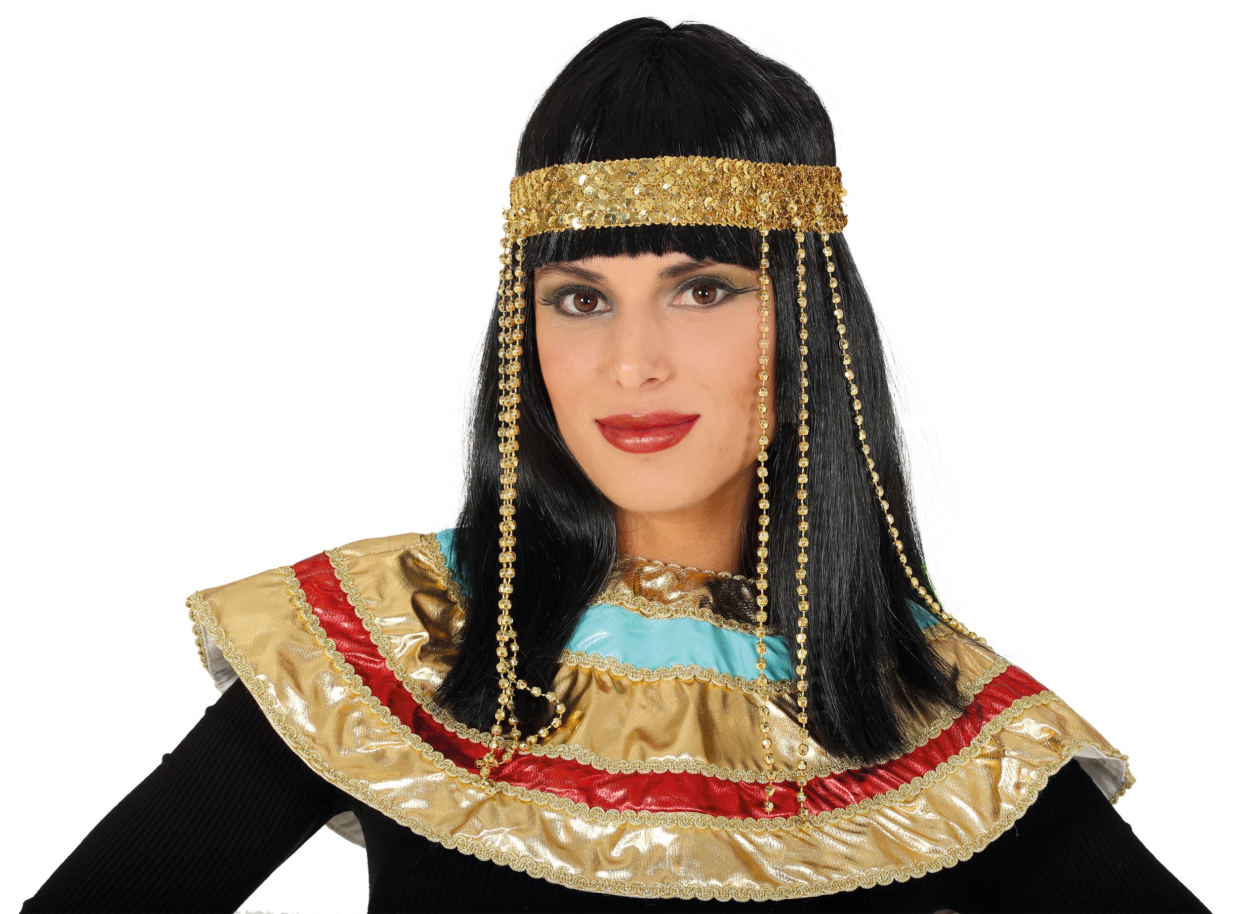 Egyptisk paryk med pandebånd (i æske), model 4409