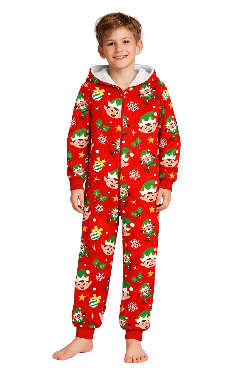 Pyjamas med nisseprint til børn