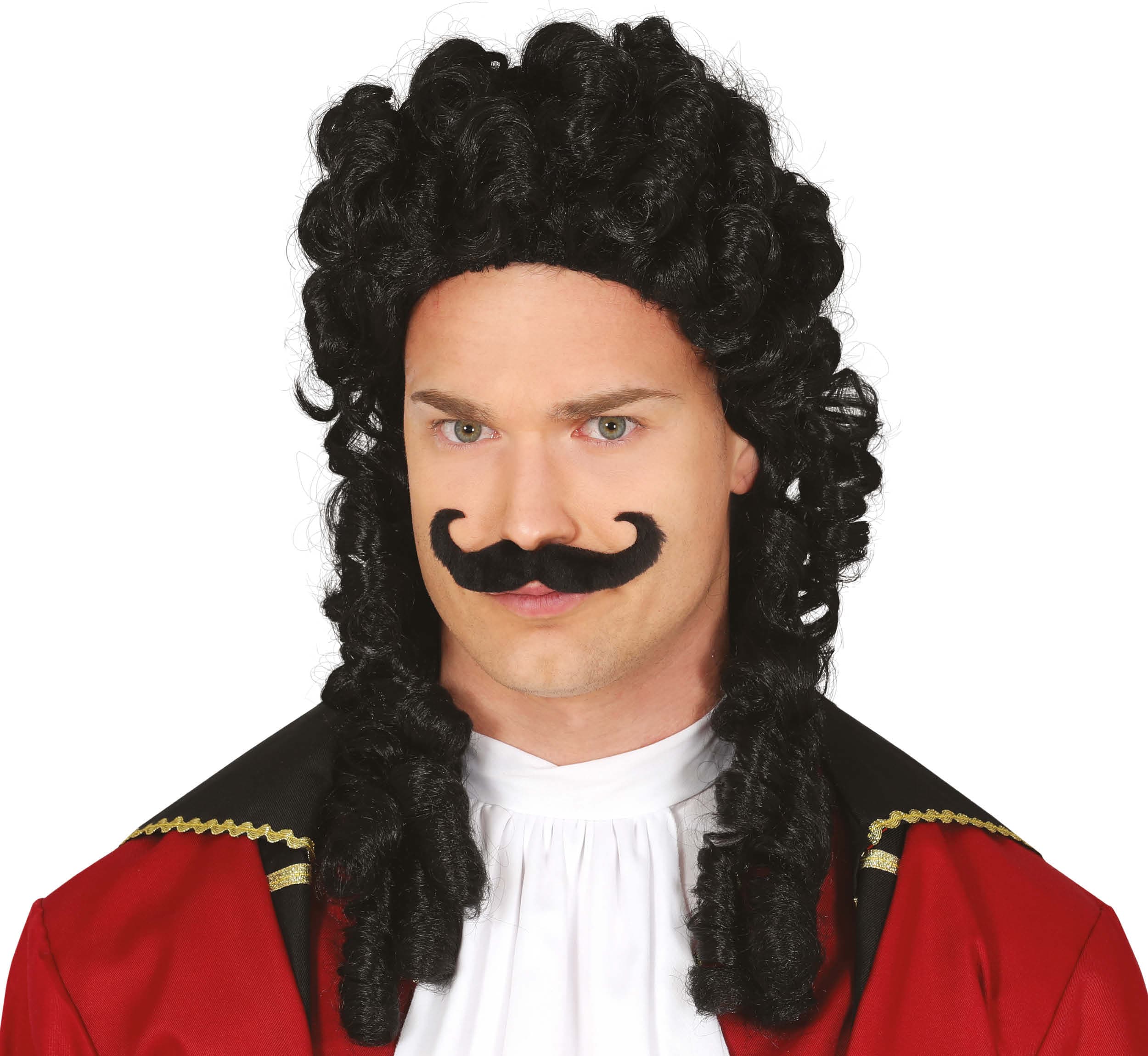 Piratkaptajnparyk med overskæg (i æske)