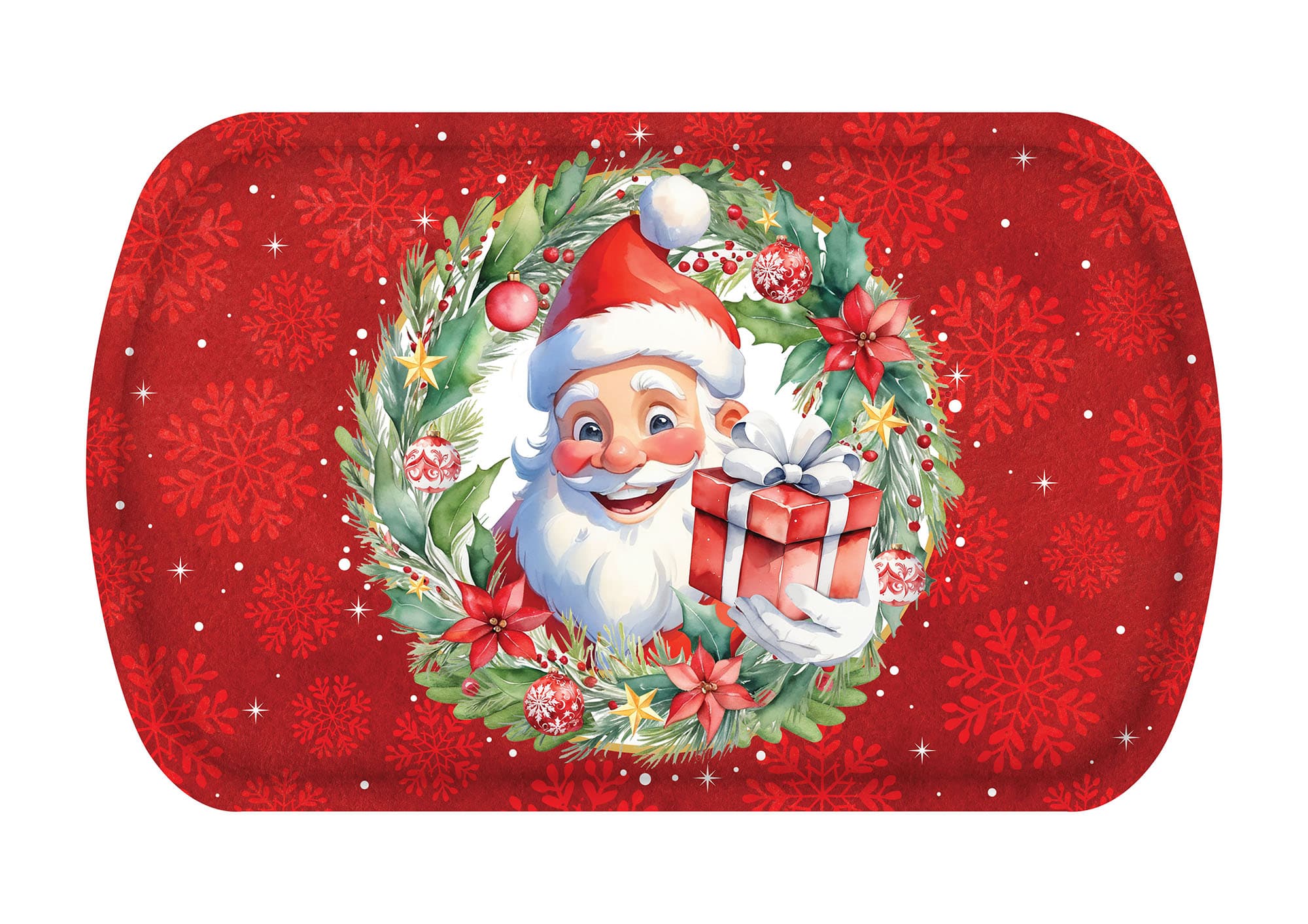 Serveringsbakke med julemand 39 × 24 cm