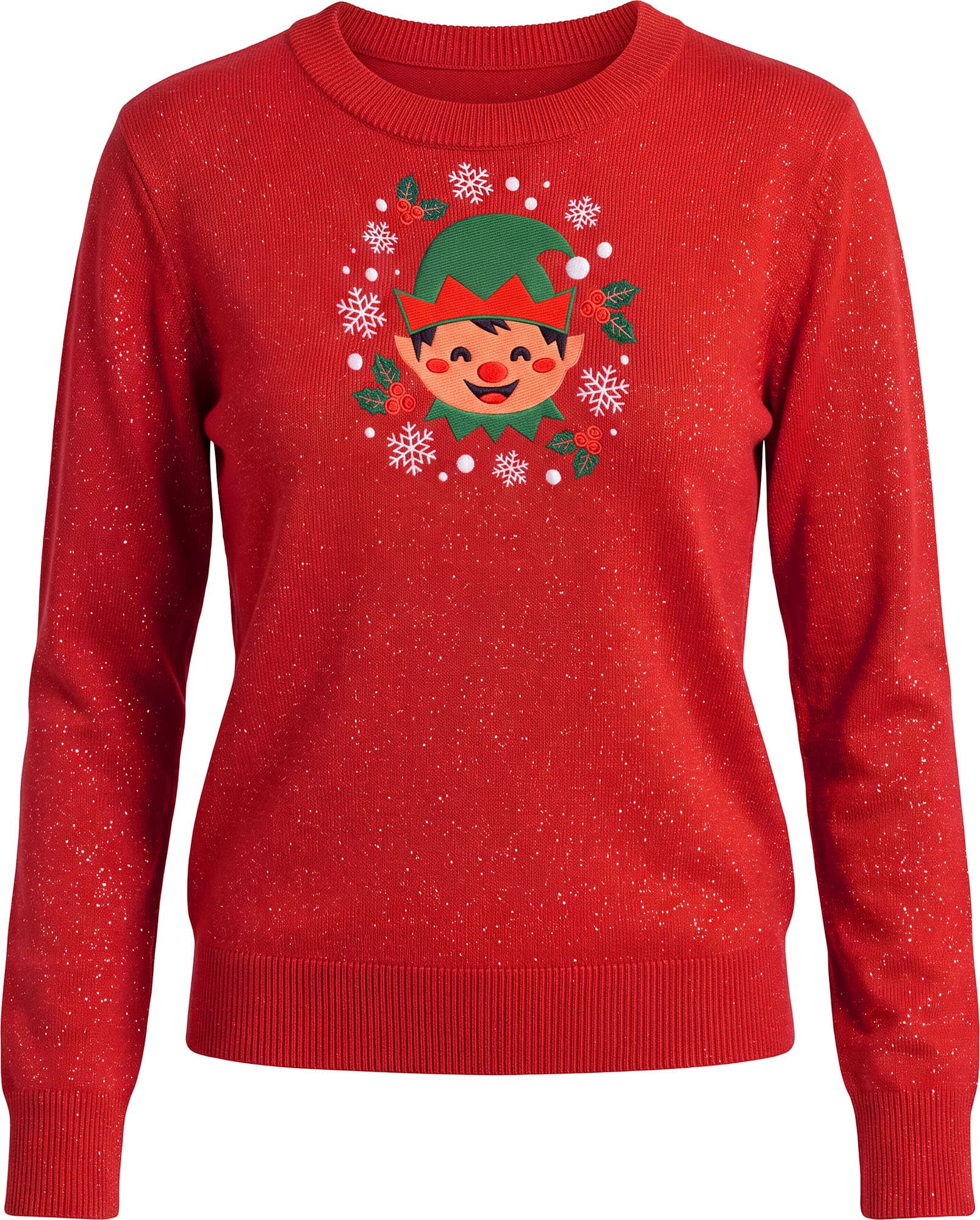 Sweater med nisse i glitter til børn