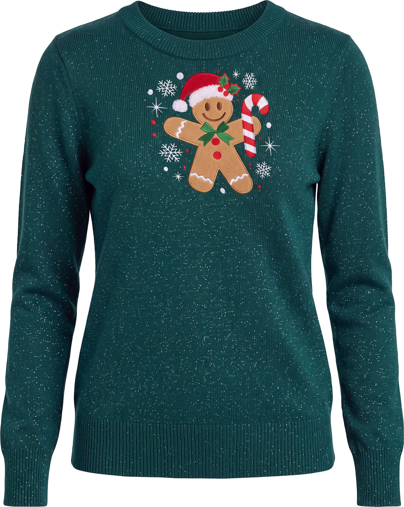 Sweater med honningkagemand i glitter til børn