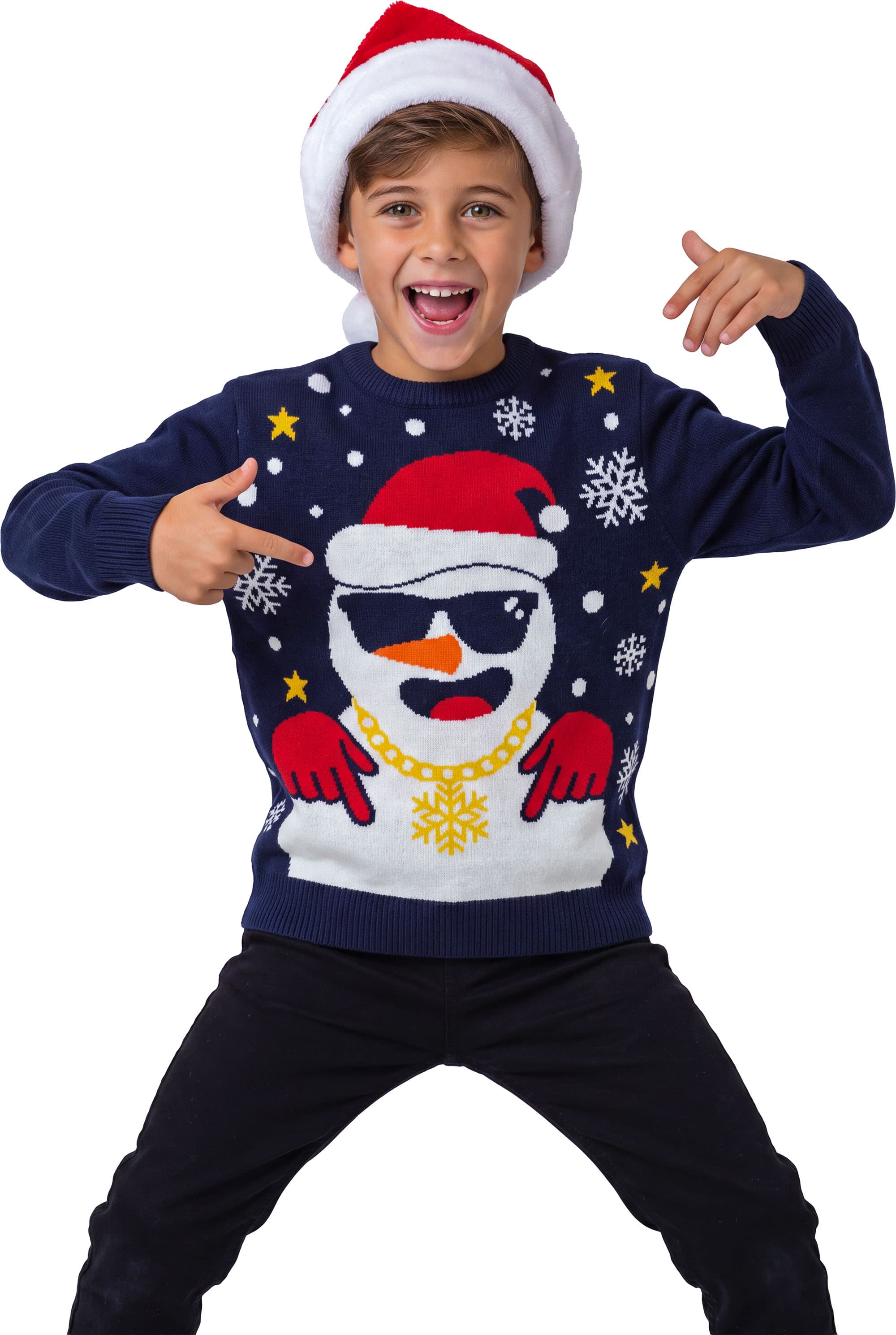 Julesweater med sej julemand til børn