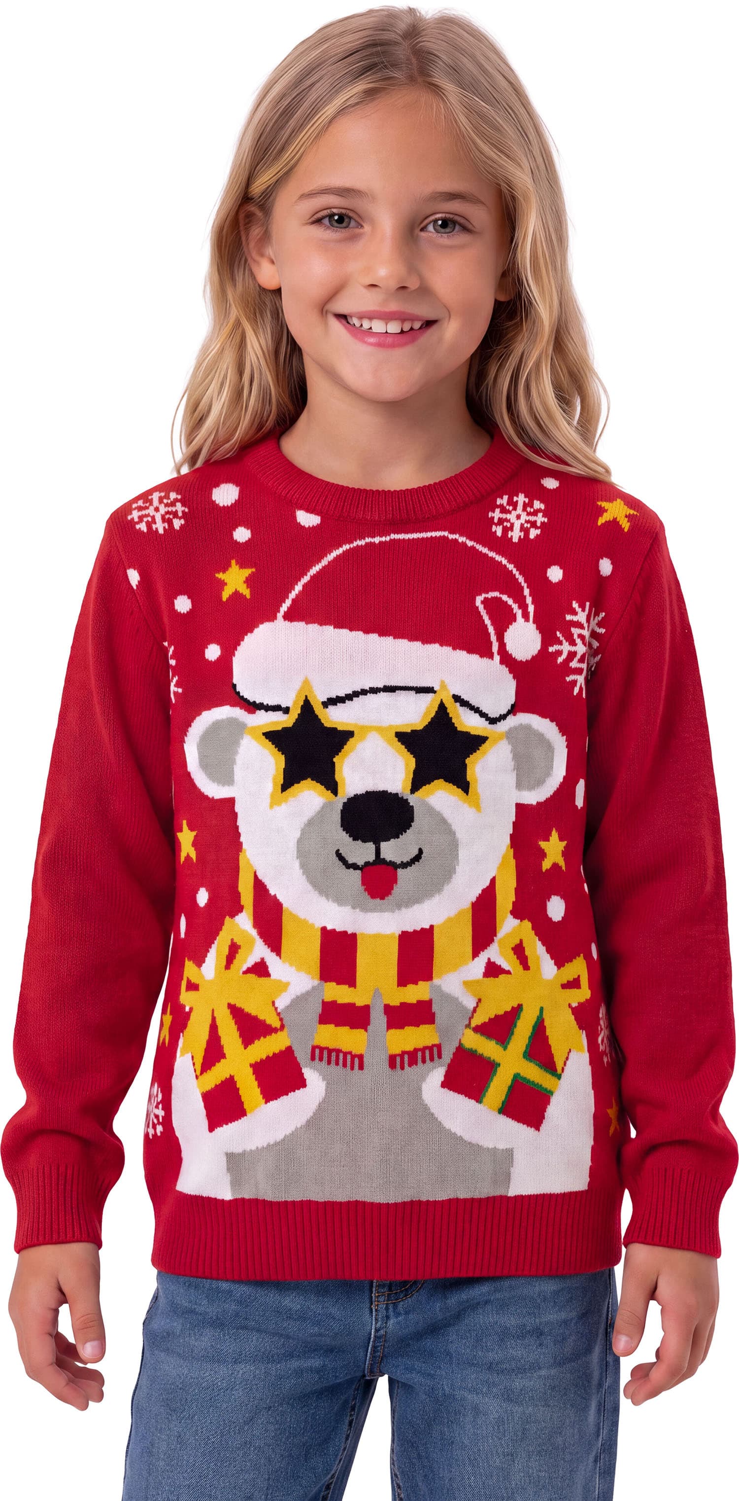 Julesweater med isbjørn til børn