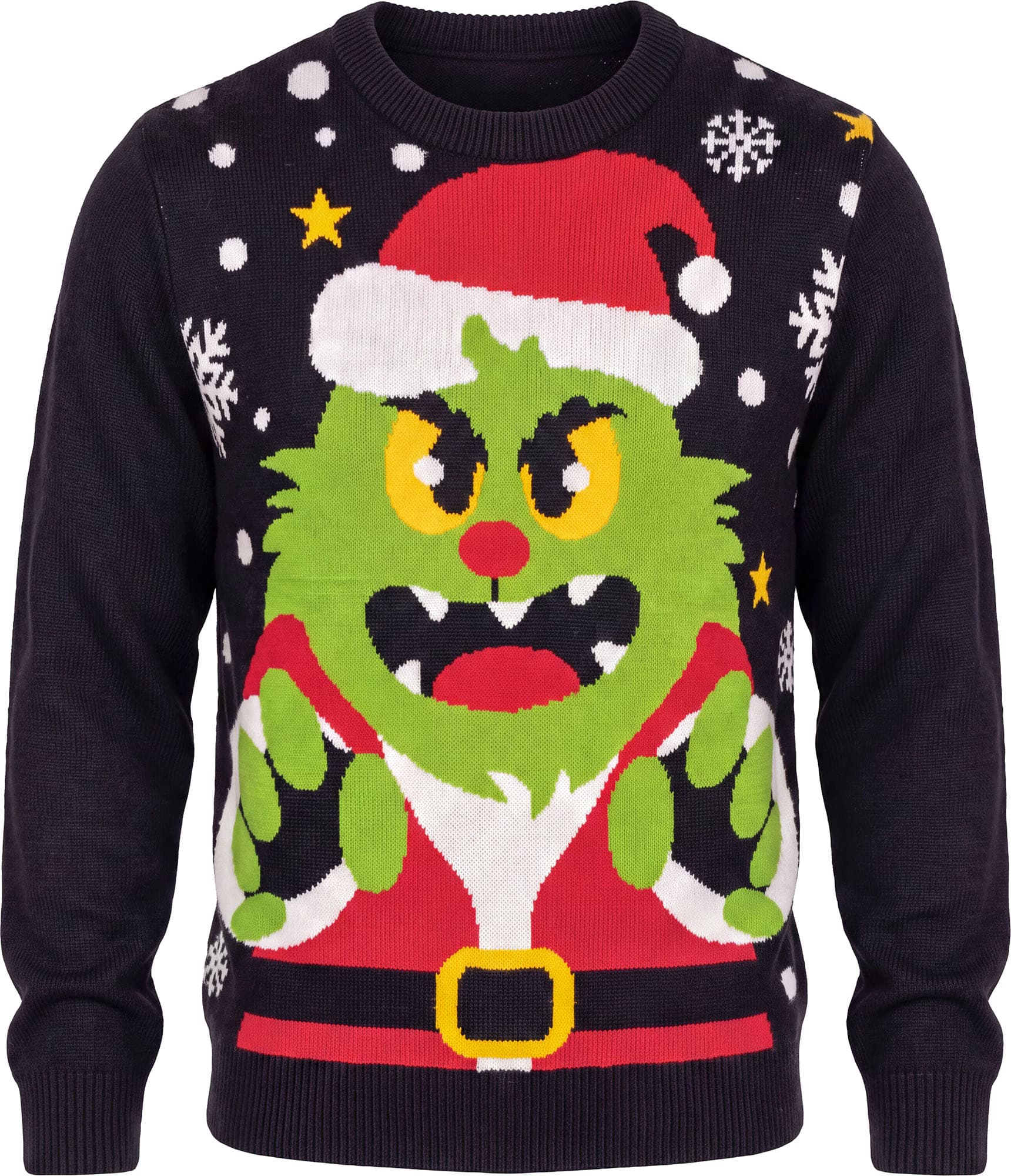 Julesweater med grønt monster til børn