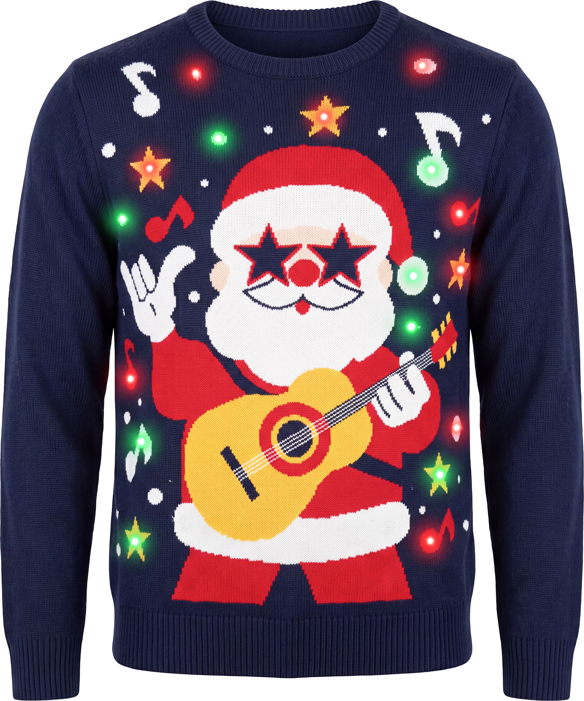 Sweater med sej julemand og 12 LED-lys til damer