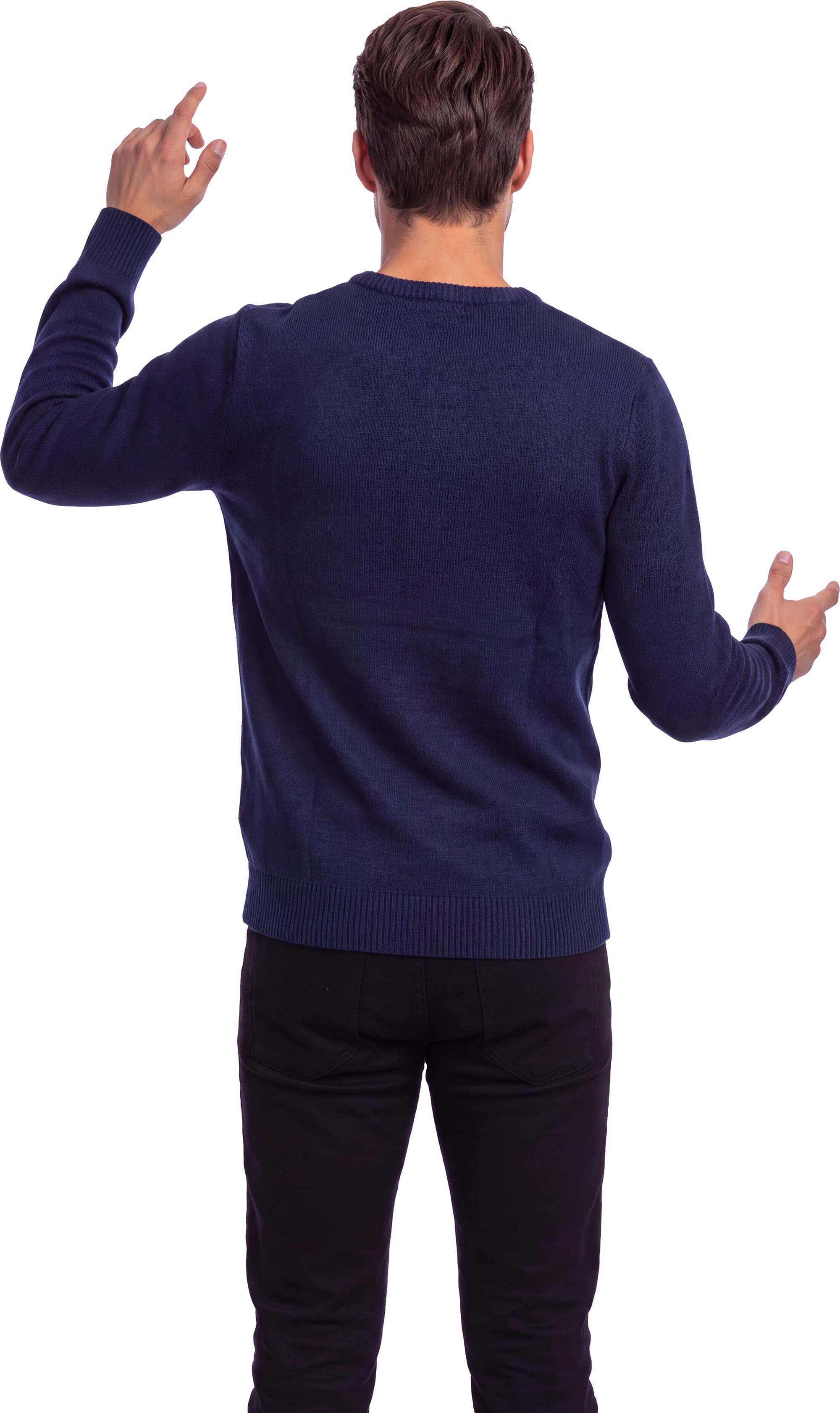 Sweater med sej julemand og 12 LED-lys til herrer