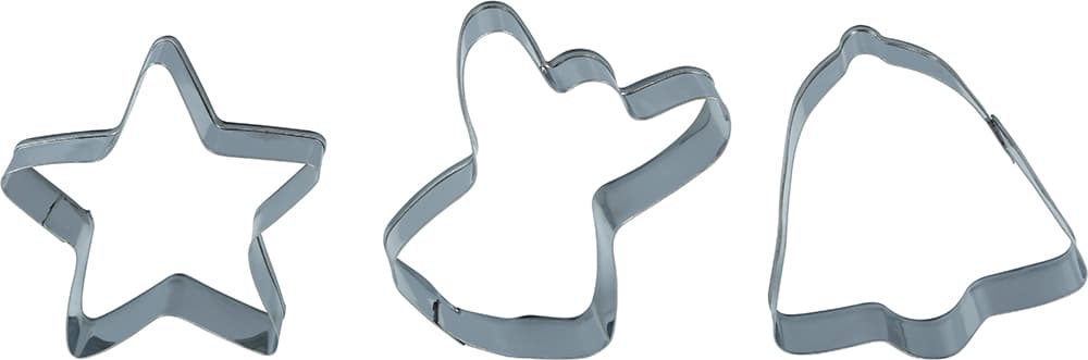 Sæt med 3 kageudstikkere, metal, 5 cm