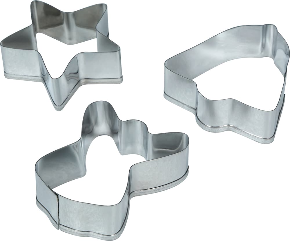 Sæt med 3 kageudstikkere, metal, 5 cm