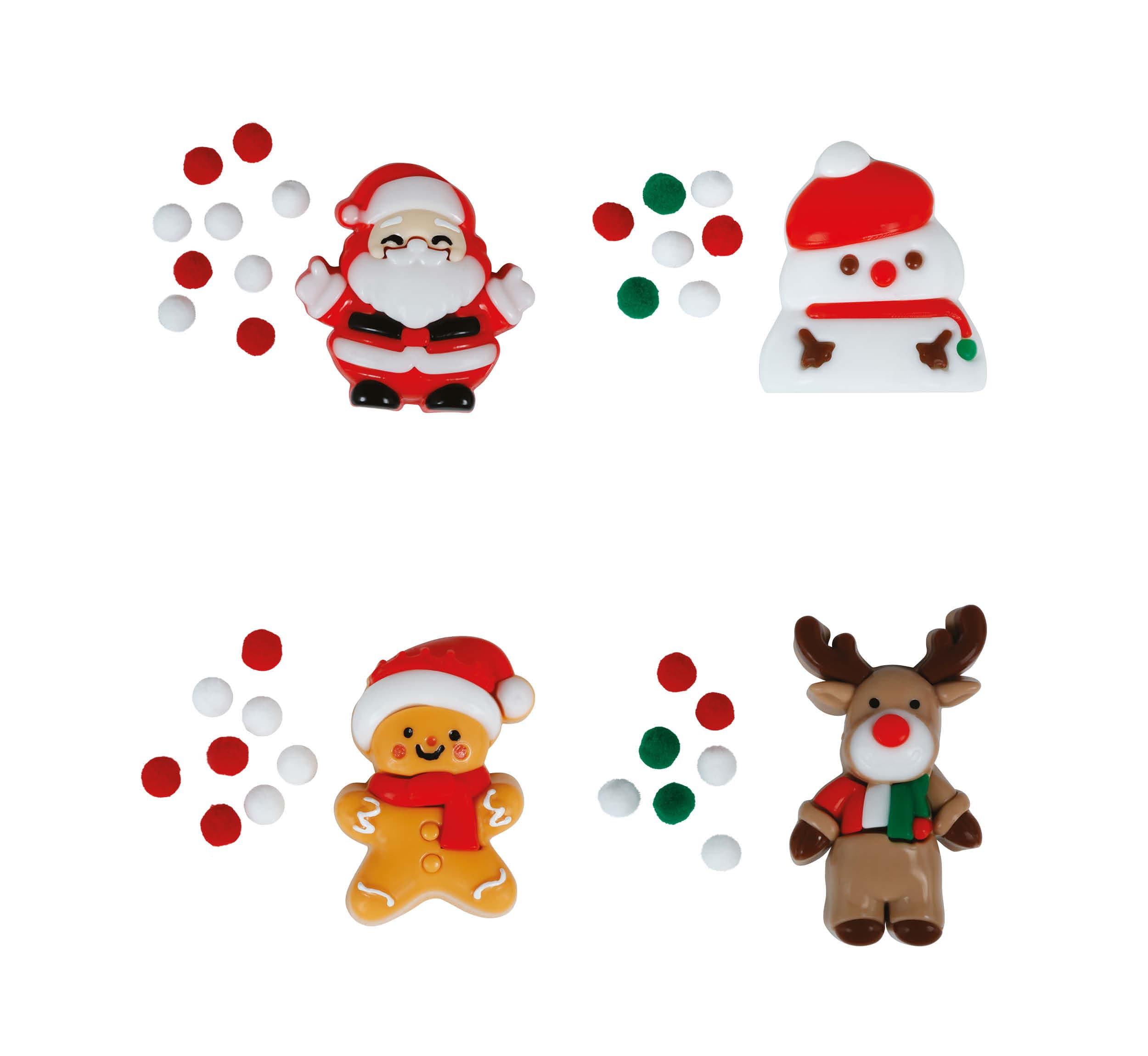 Assorteret julefigur i gummi, 9 × 8 cm