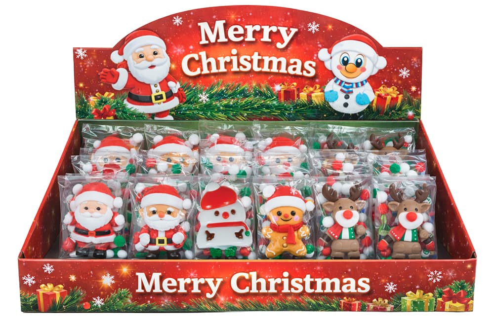 Assorteret julefigur i gummi, 9 × 8 cm