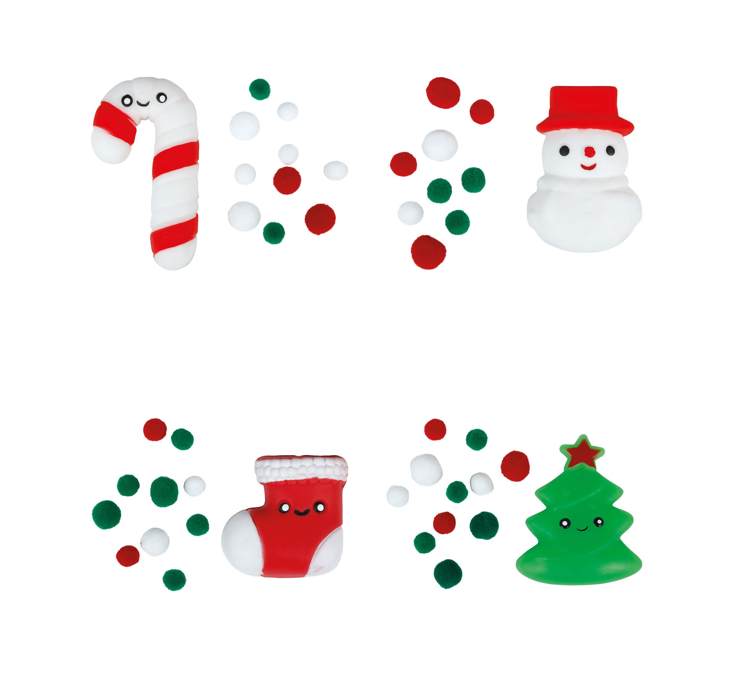 Assorteret julefigur i gummi, 7 × 5 cm