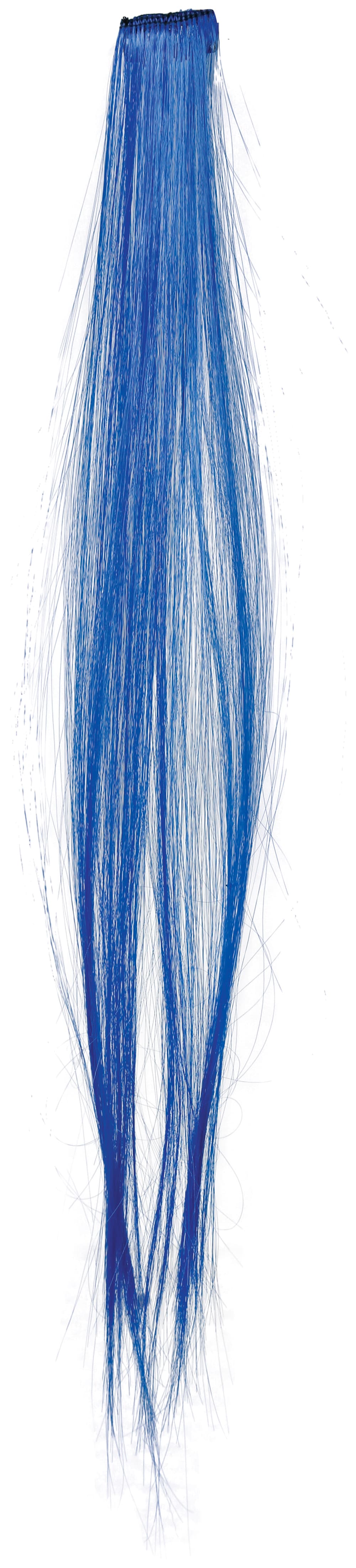 3 hår-extensions, 50 cm, blå