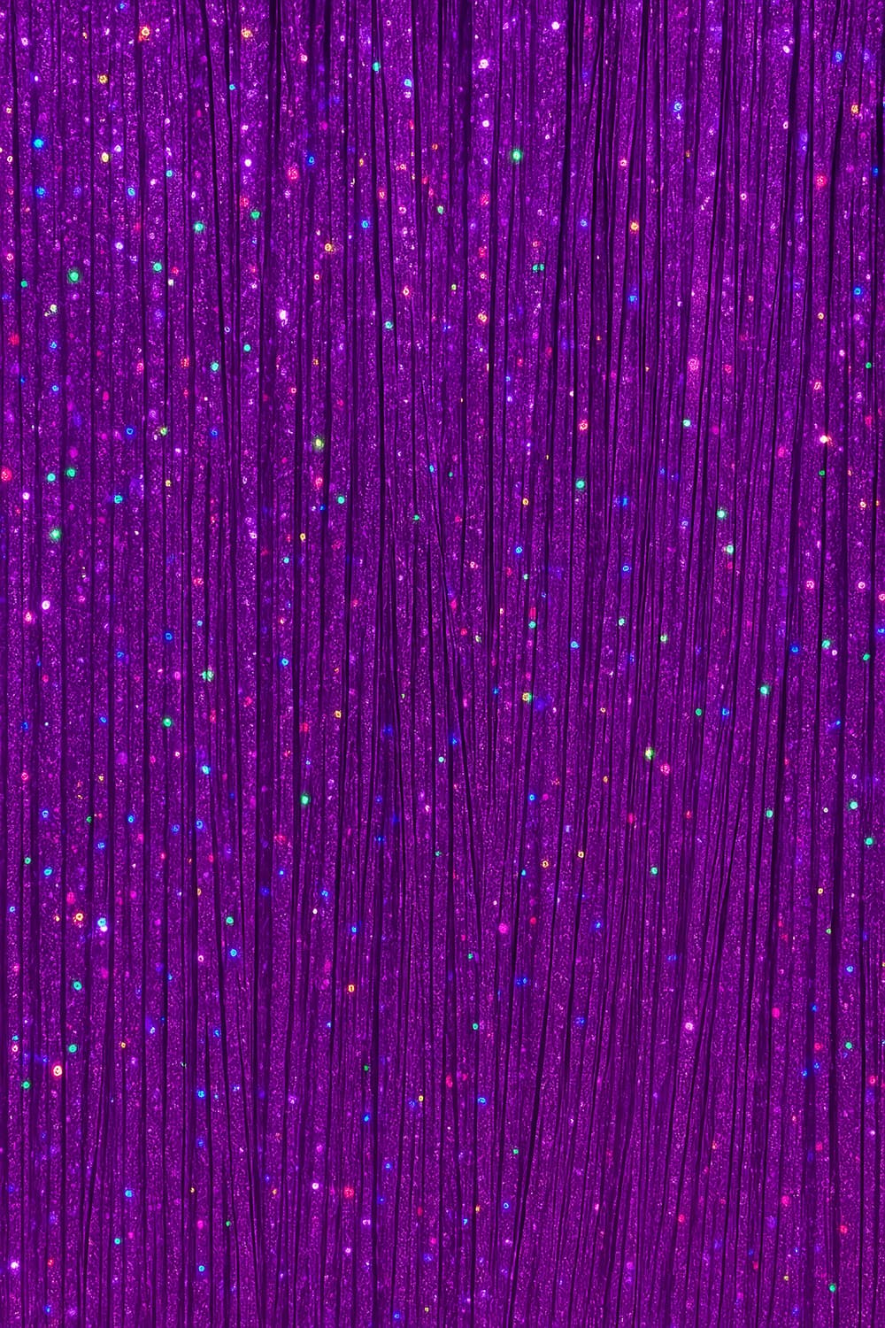 3 hår-extensions med glitter, 50 cm, klar lilla