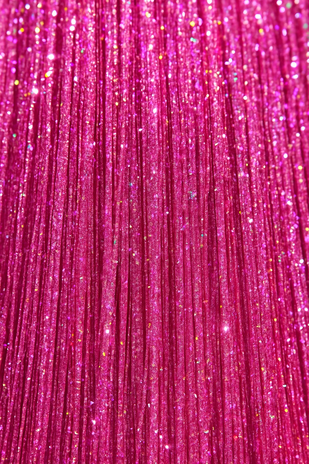 3 hår-extensions med glitter, 50 cm, pink