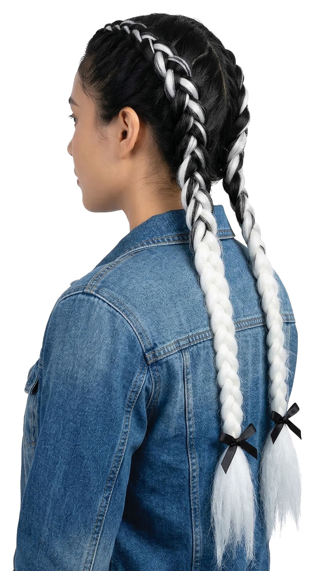 Hårlok, hvid, 60 cm