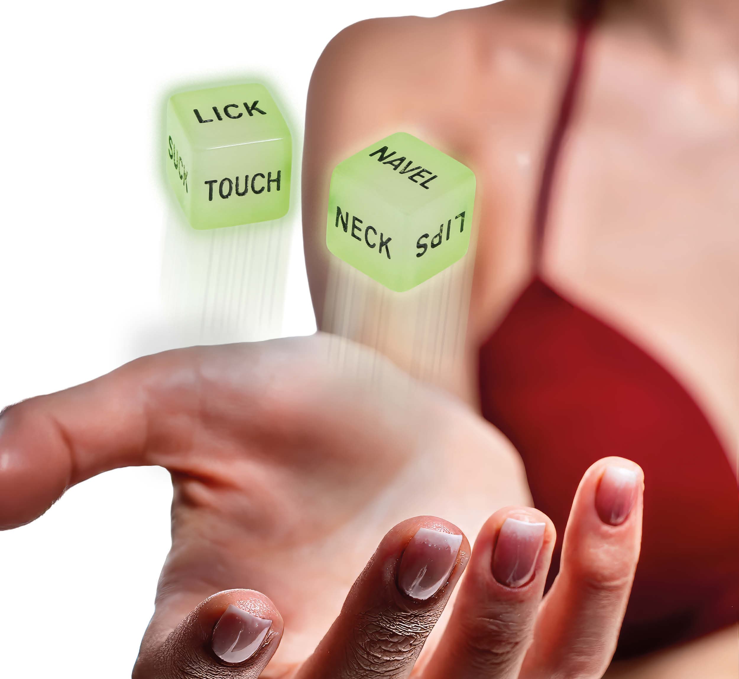 Erotisk terningspil med 2 terninger, 2 cm, til voksne