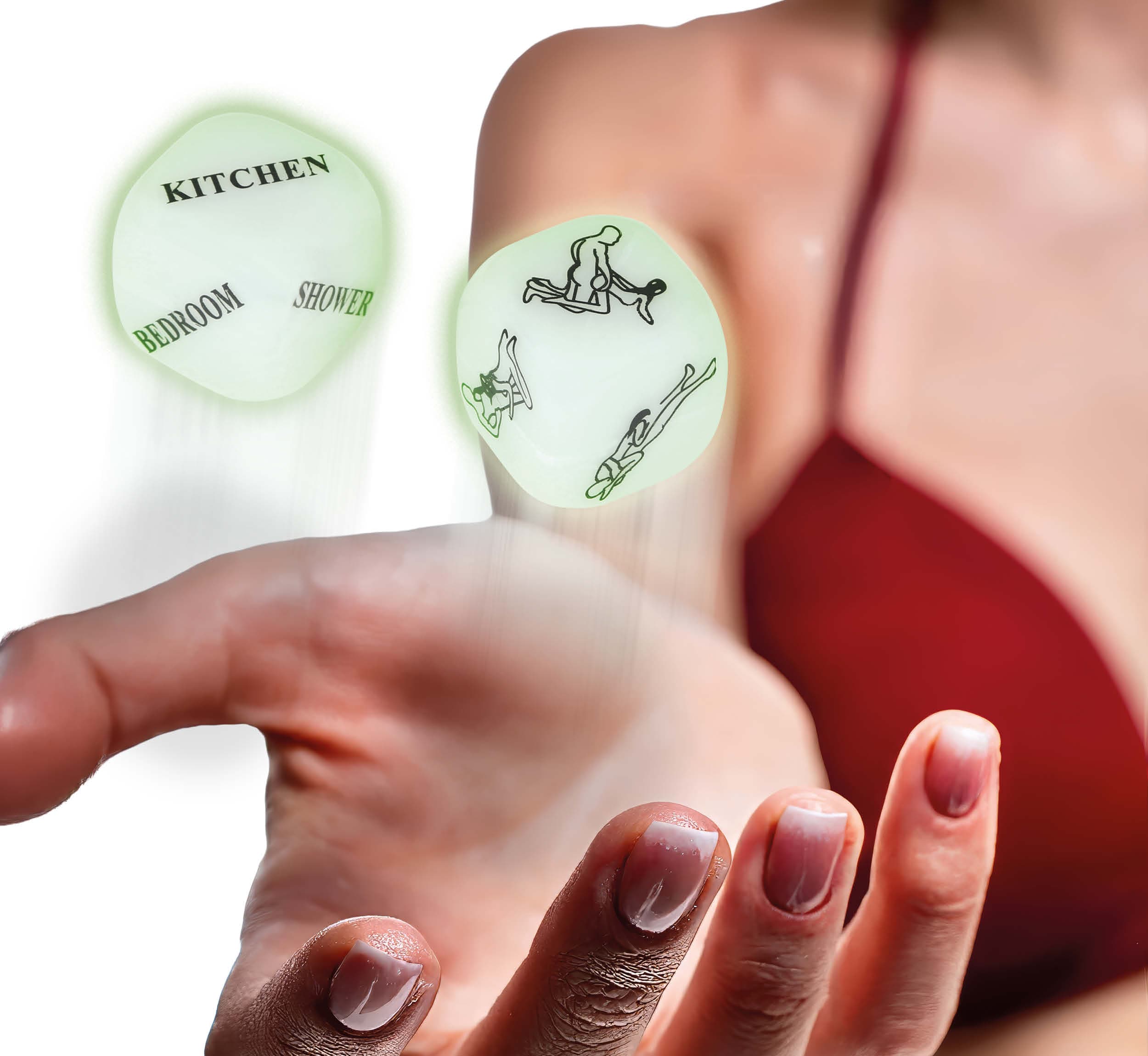 Erotisk terningspil med 2 terninger, 3 cm, til voksne